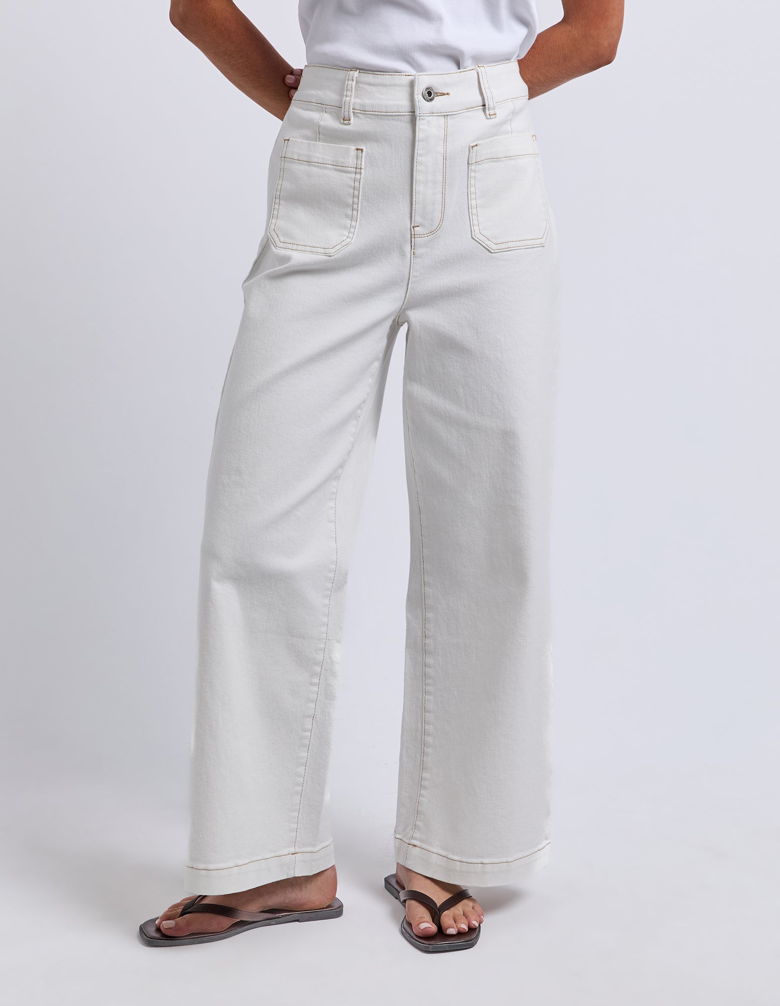 Alyssa Front Pocket Jean Vintage White