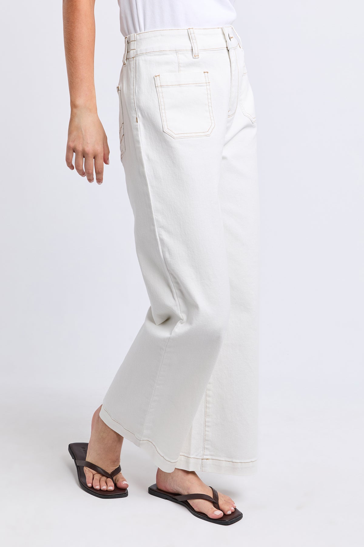 Alyssa Front Pocket Jean Vintage White