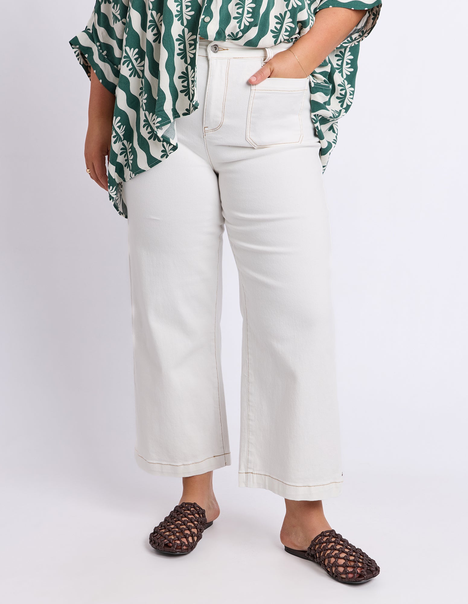 Alyssa Front Pocket Jean Vintage White