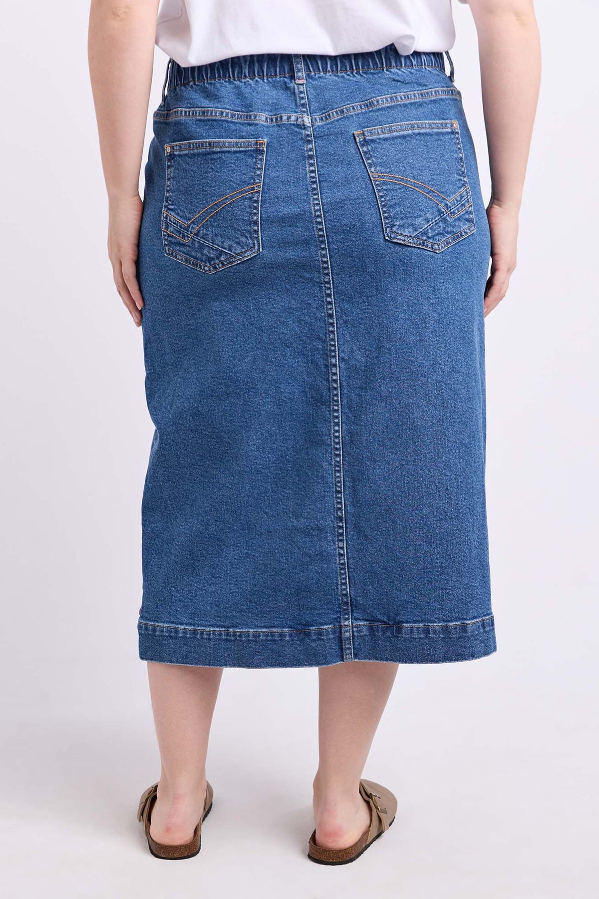 Long Atlas Skirt Dark Blue Wash