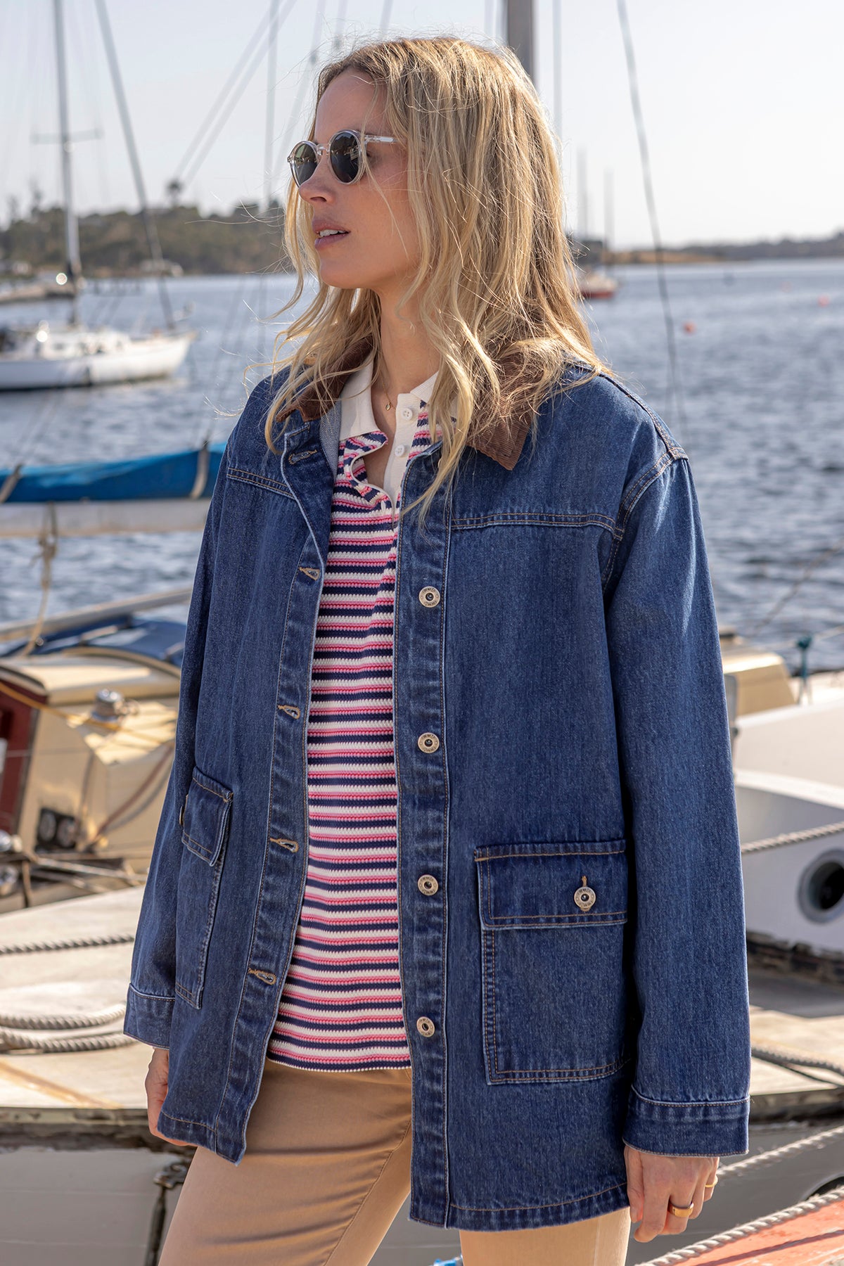 Lilian Denim Barn Jacket Mid Blue Wash