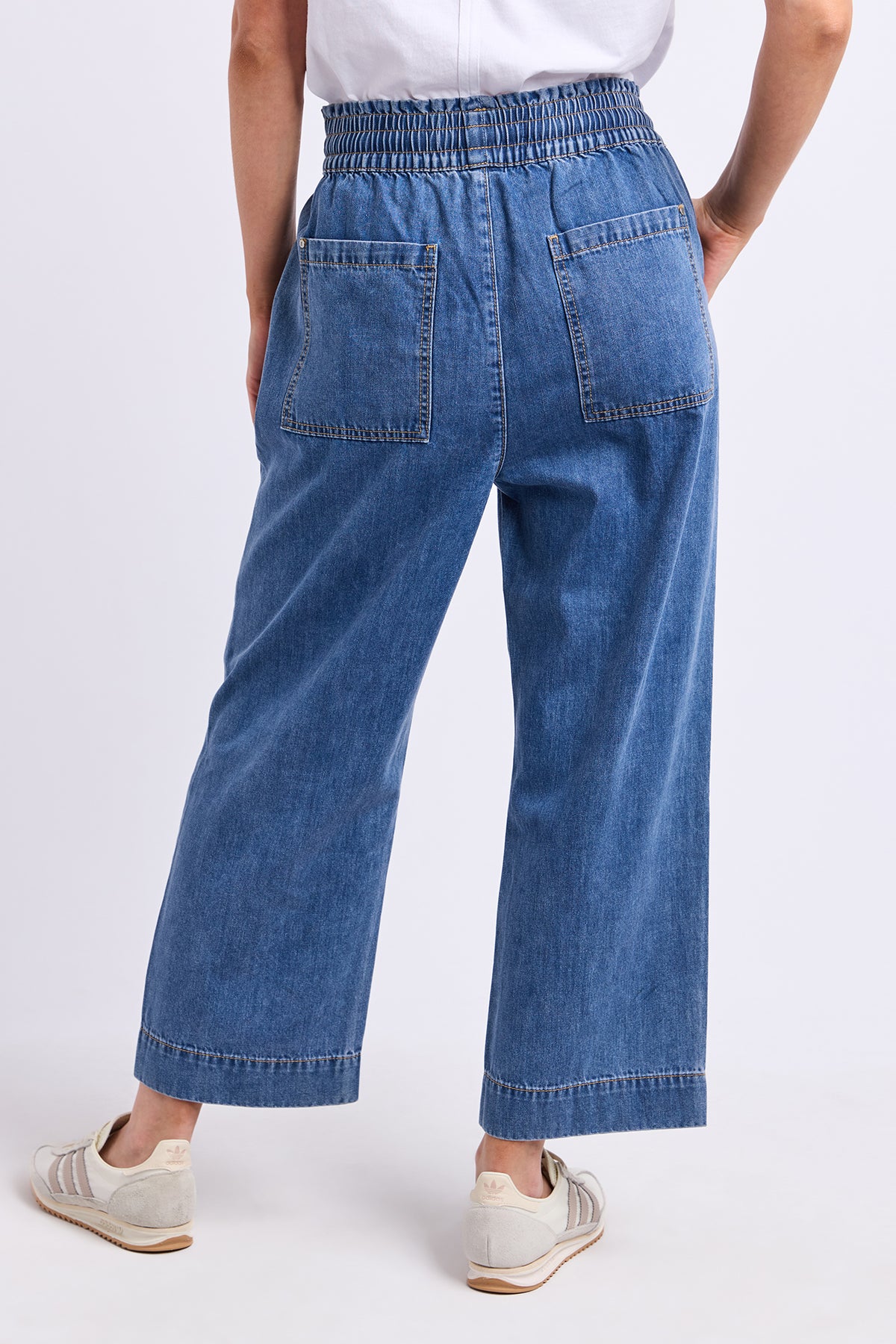 Greta Slim Leg Pant Mid Blue Wash