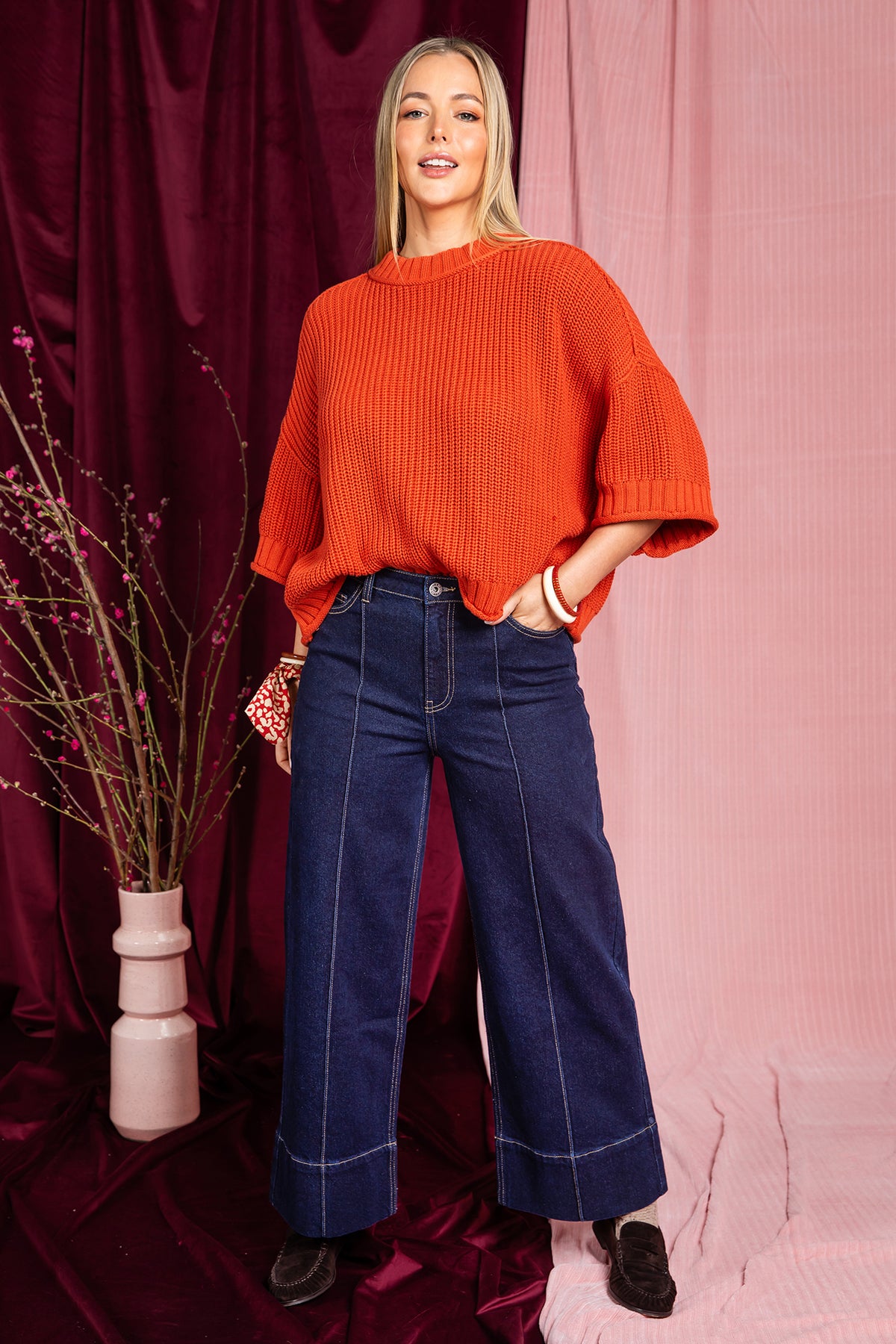 Ando Pin Tuck Jean Dark Blue Wash