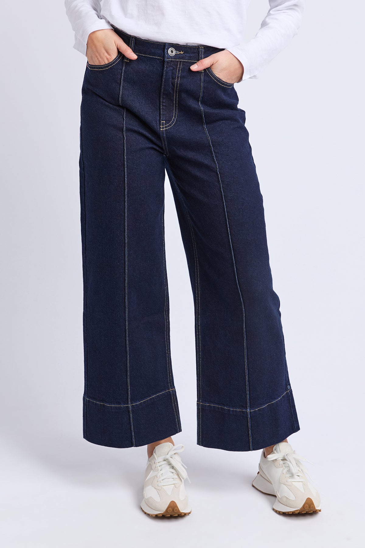 Ando Pin Tuck Jean Dark Blue Wash