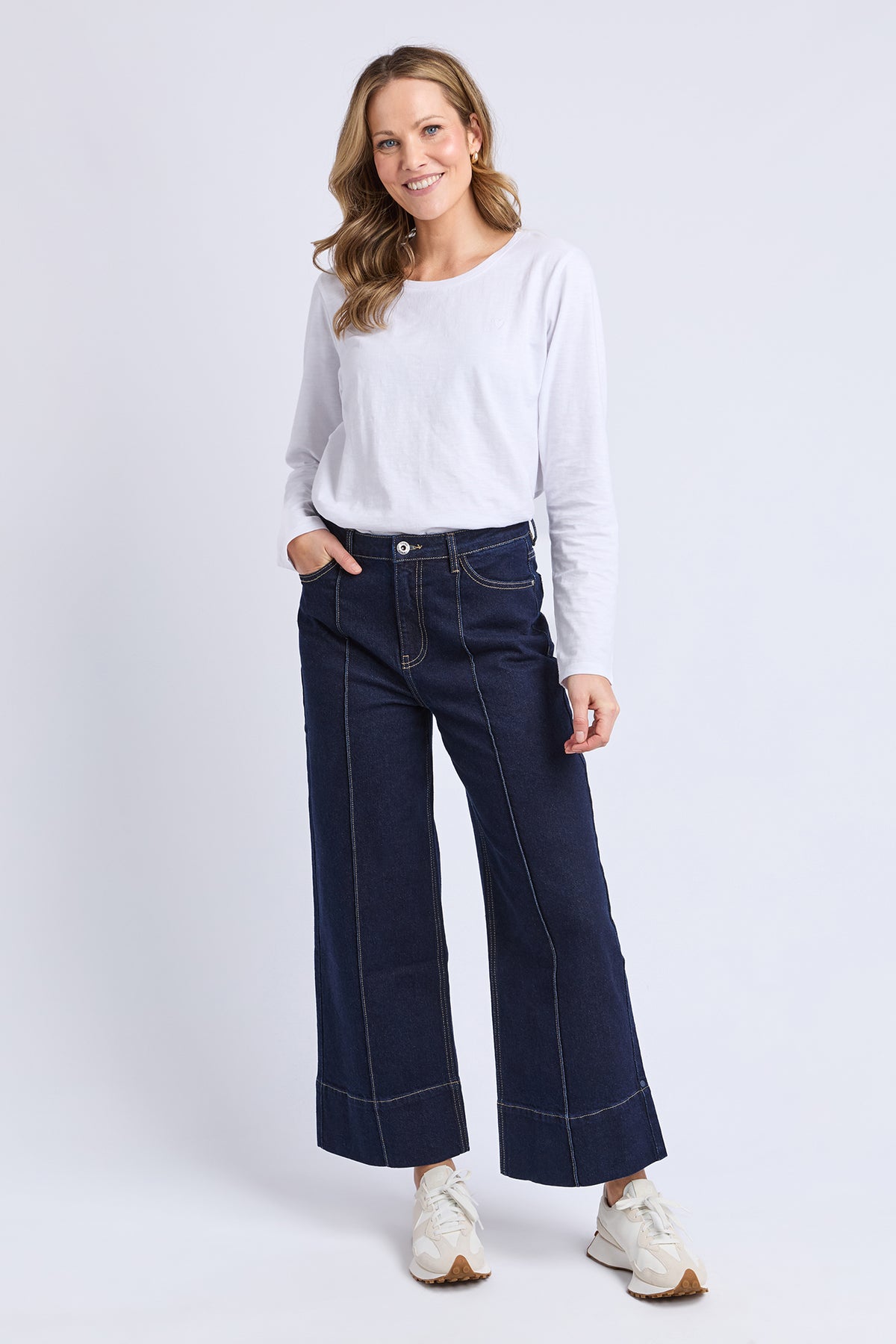 Ando Pin Tuck Jean Dark Blue Wash