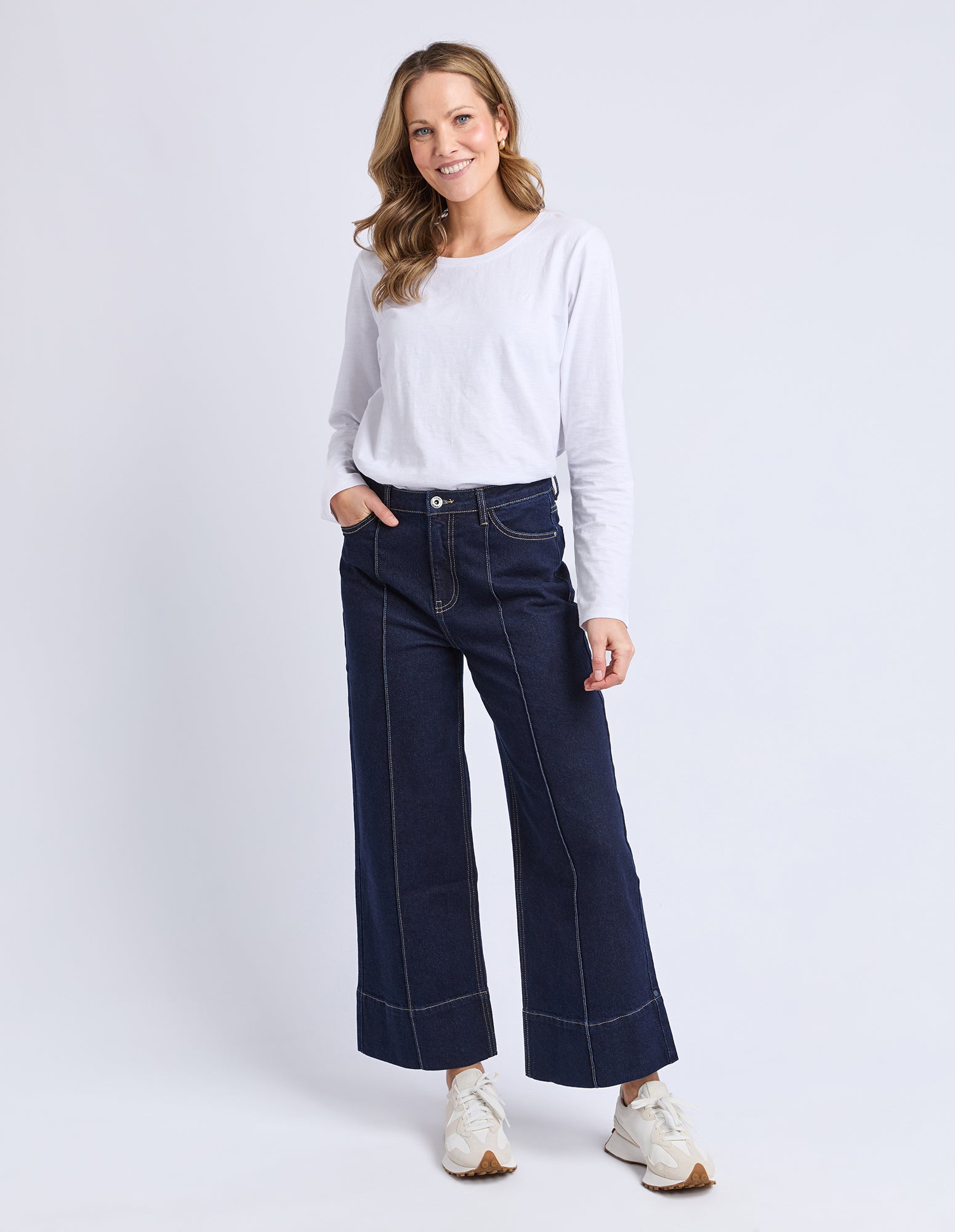 Ando Pin Tuck Jean Dark Blue Wash