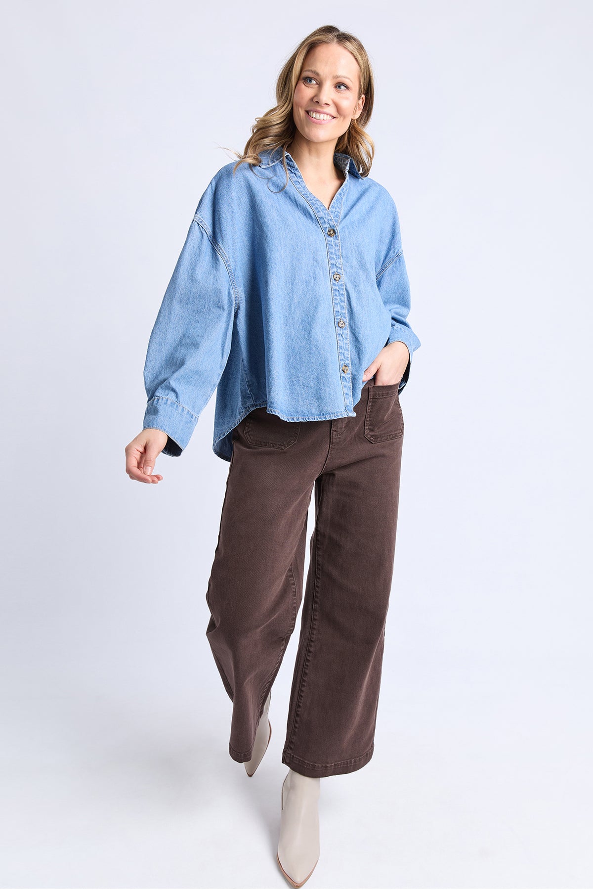 Petra Denim Shirt Mid Blue Wash