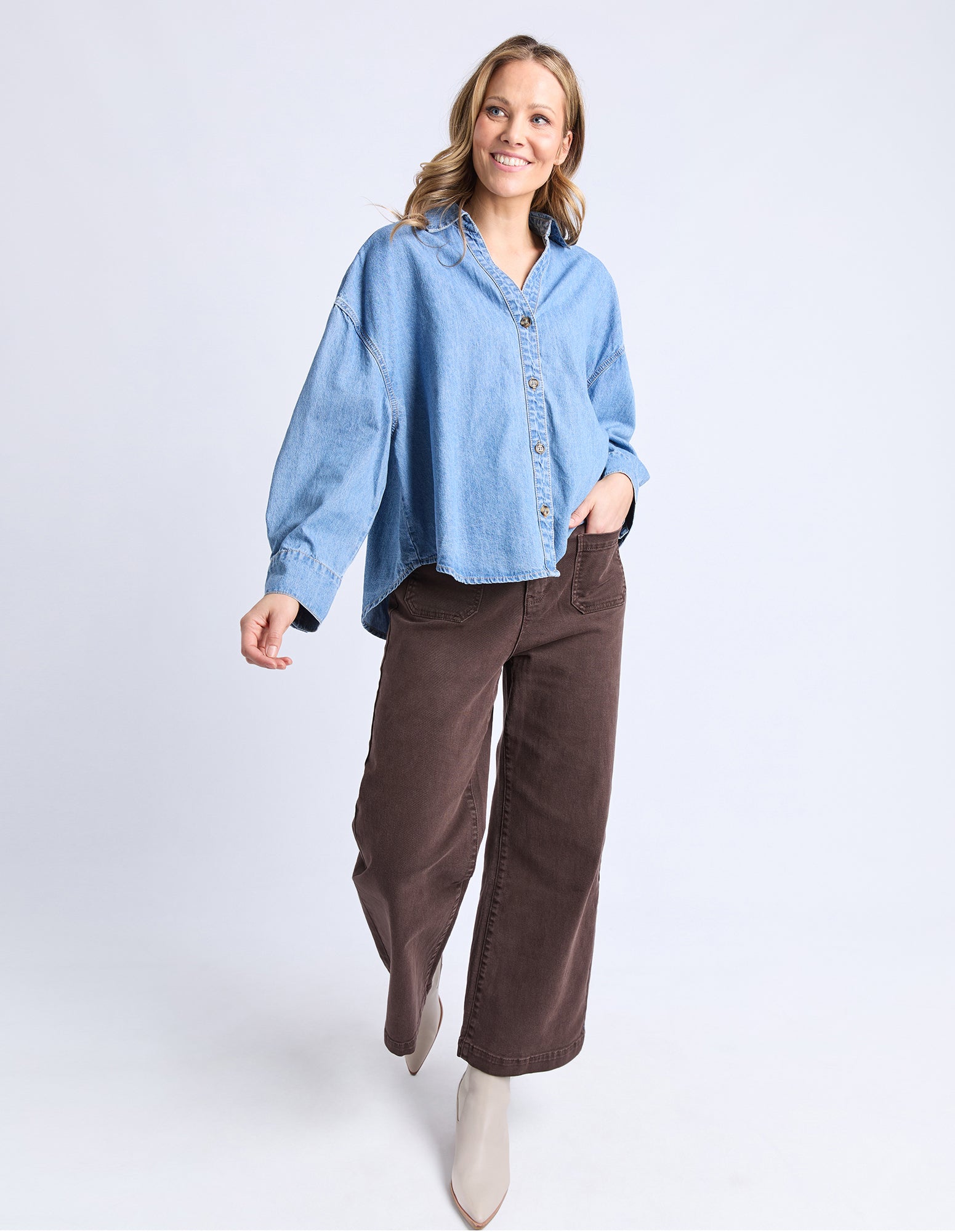 Petra Denim Shirt Mid Blue Wash