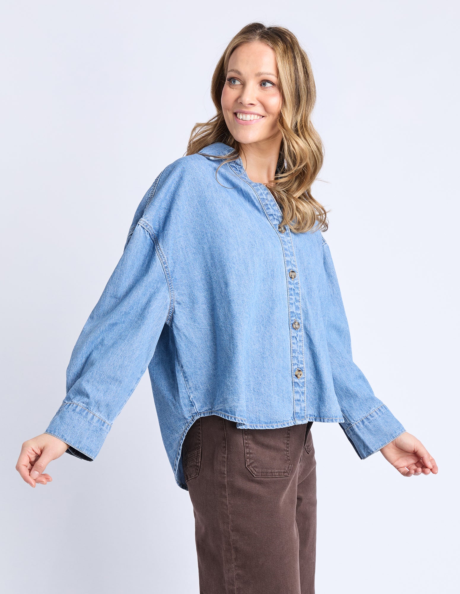 Petra Denim Shirt Mid Blue Wash