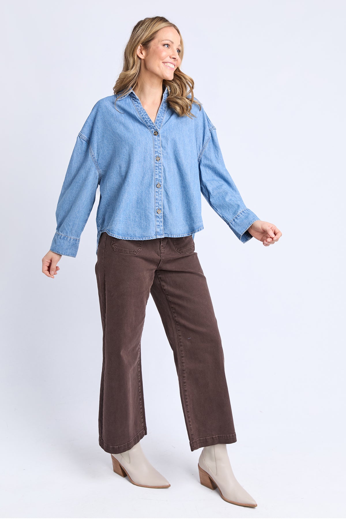 Petra Denim Shirt Mid Blue Wash