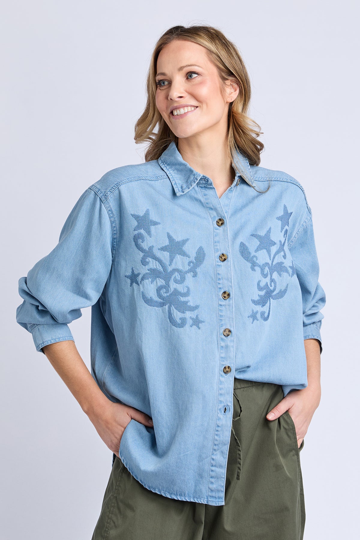 Star Denim Shirt Light Blue Wash