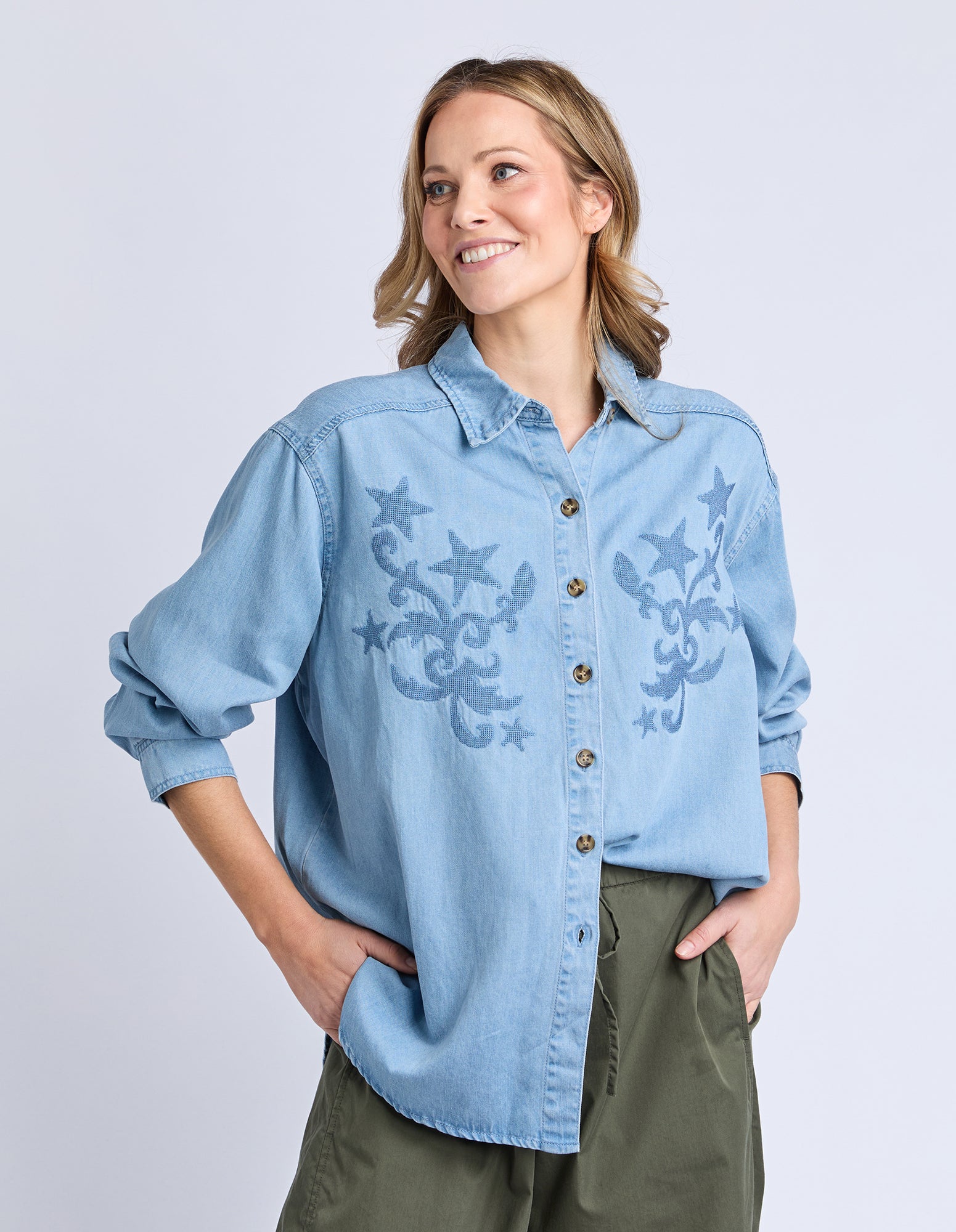 Star Denim Shirt Light Blue Wash