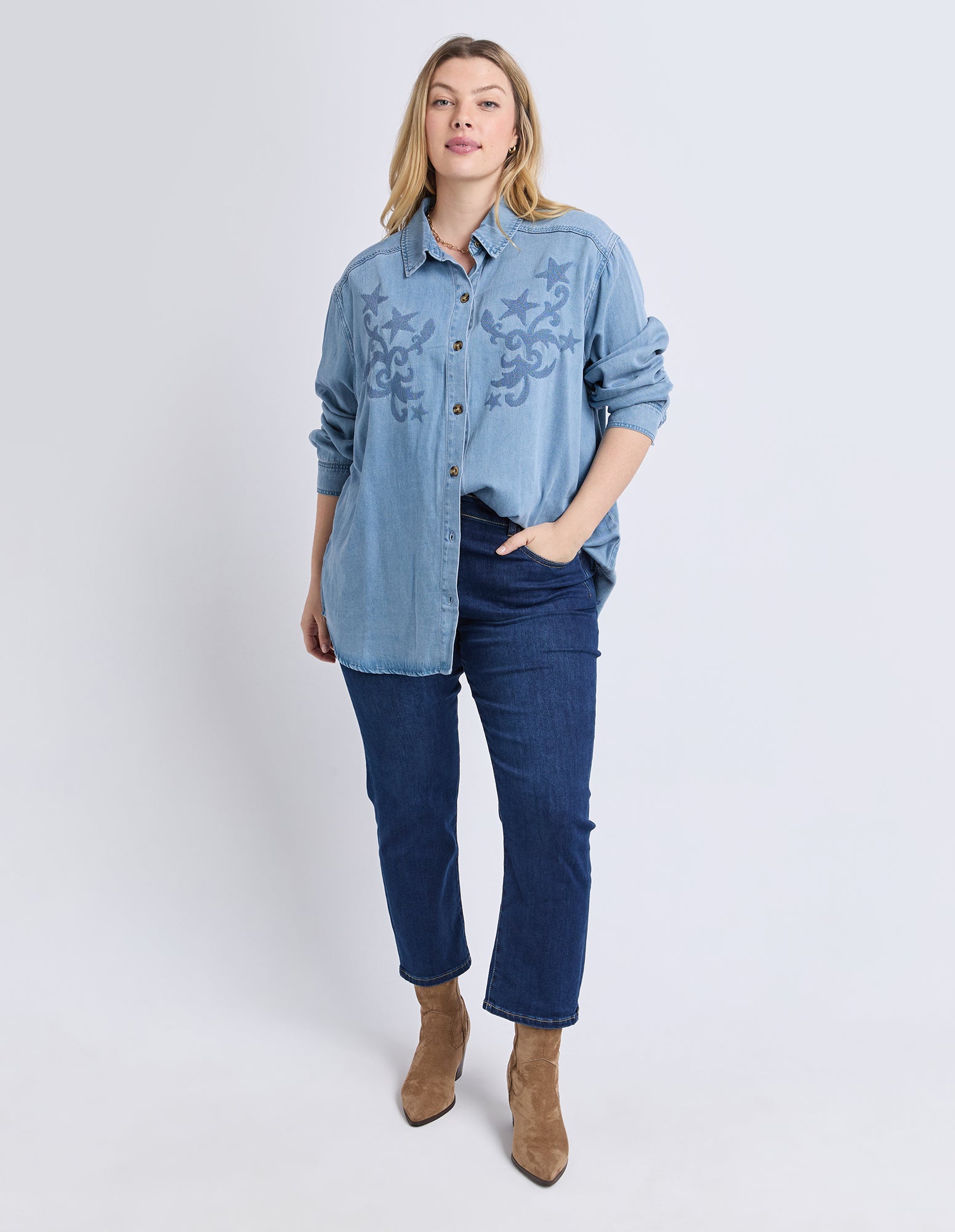 Star Denim Shirt Light Blue Wash