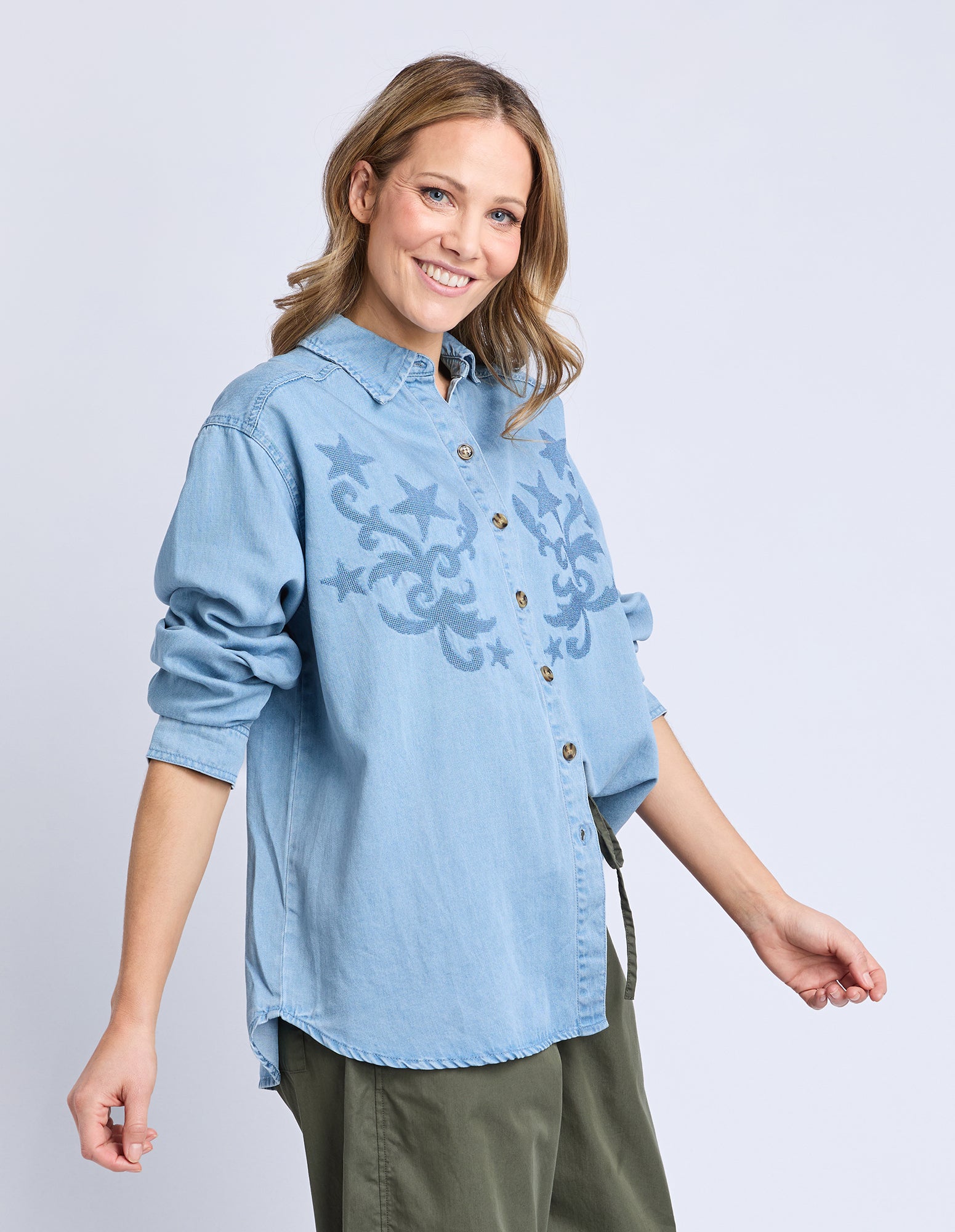 Star Denim Shirt Light Blue Wash