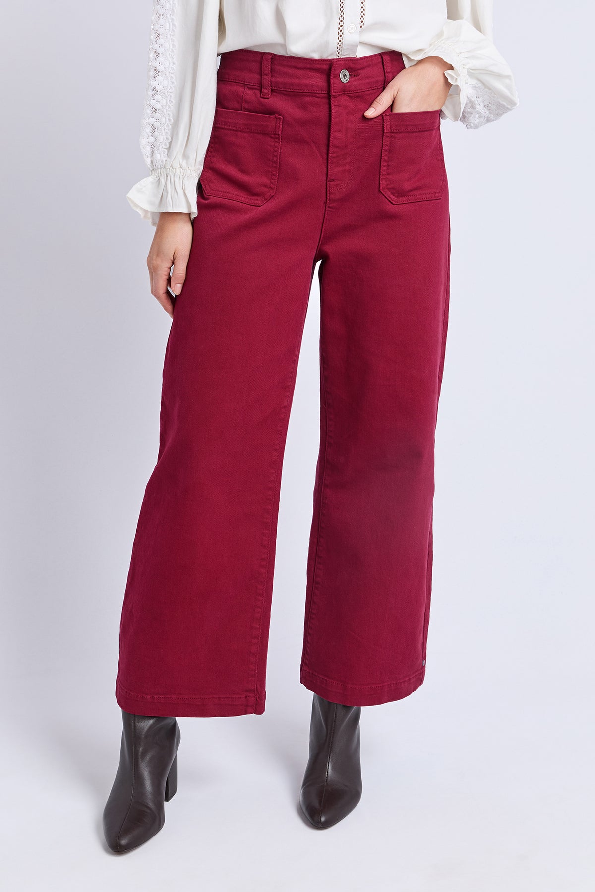 Delphi Front Pocket Jean Maroon