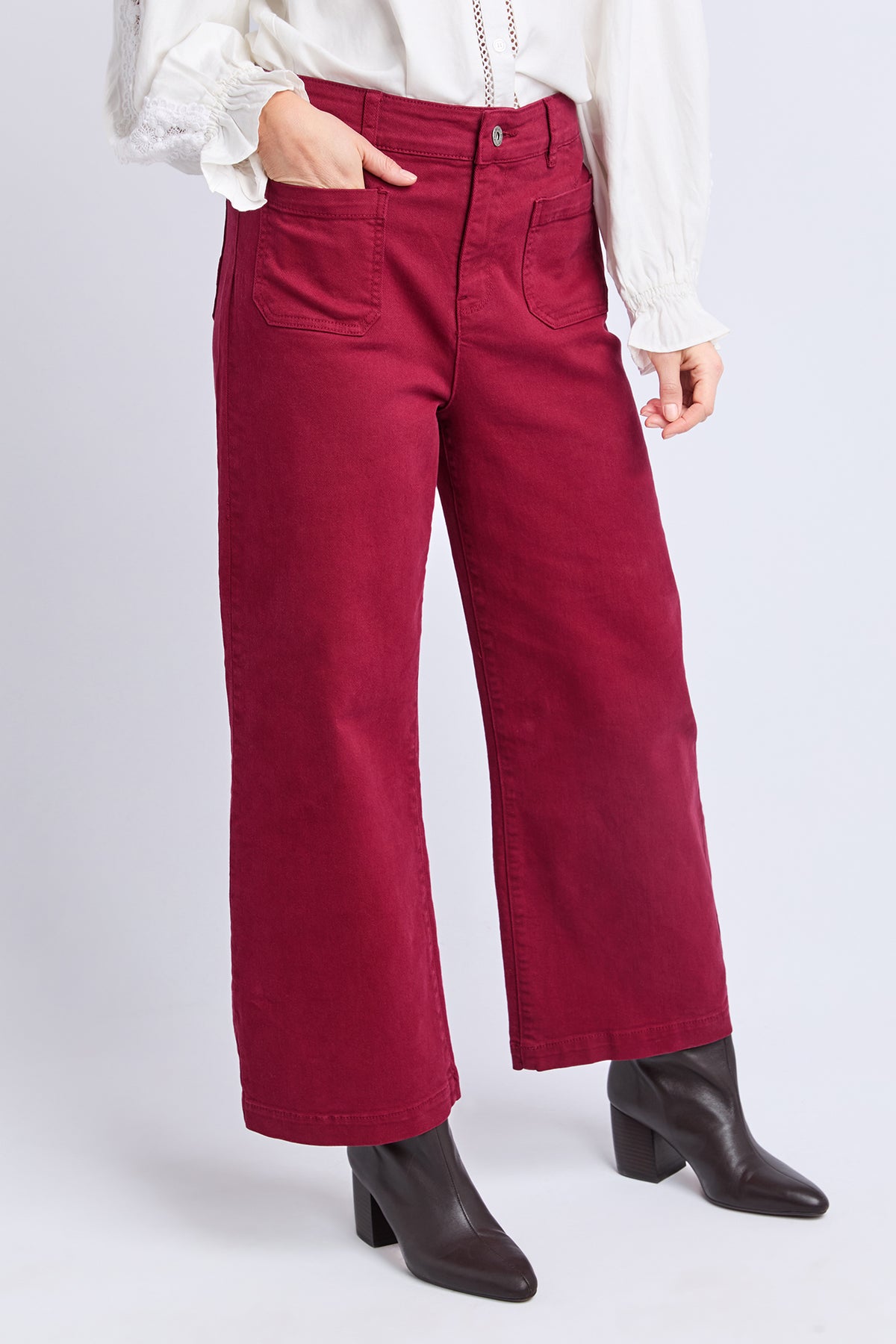 Delphi Front Pocket Jean Maroon