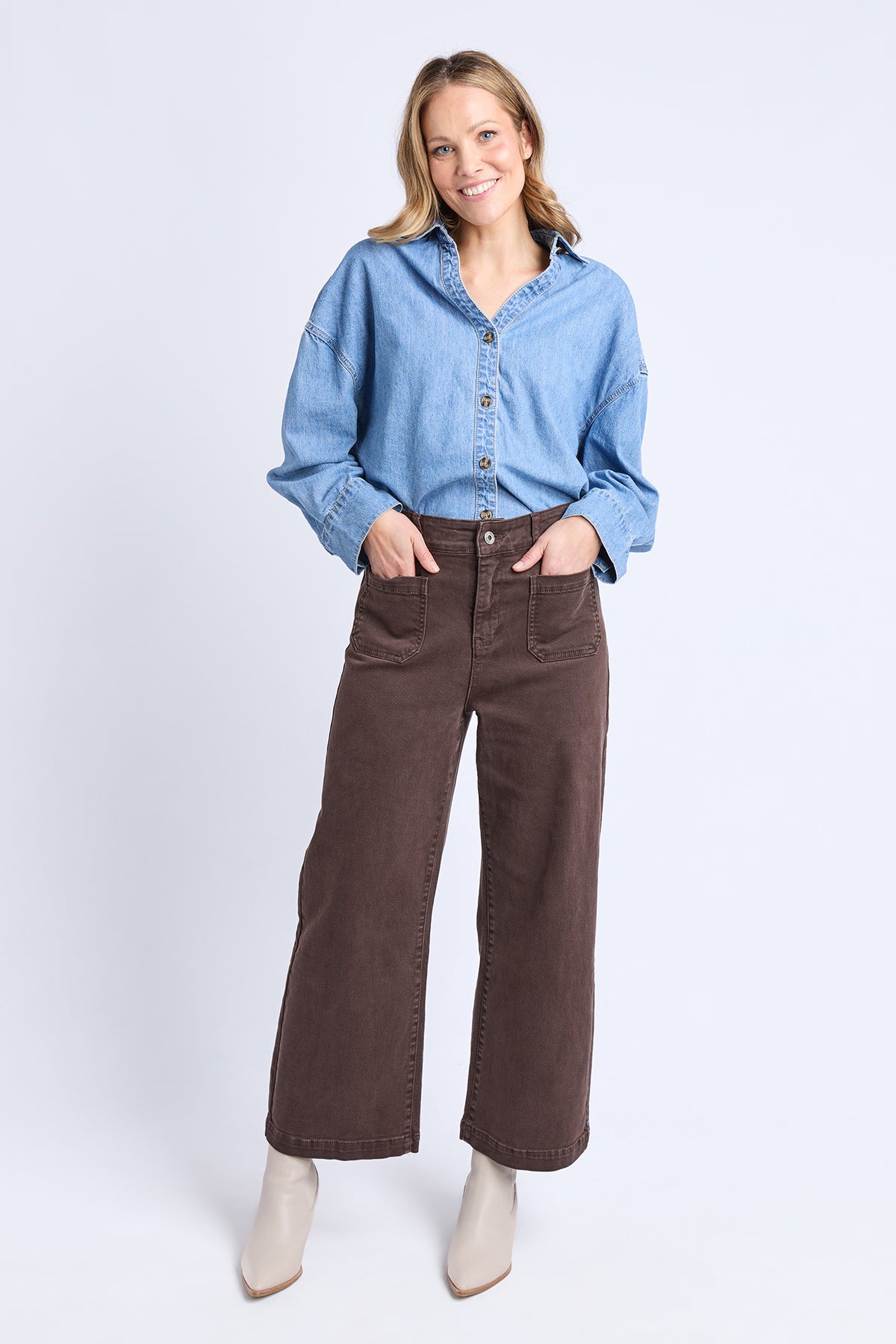 Delphi Front Pocket Jean Chocolate