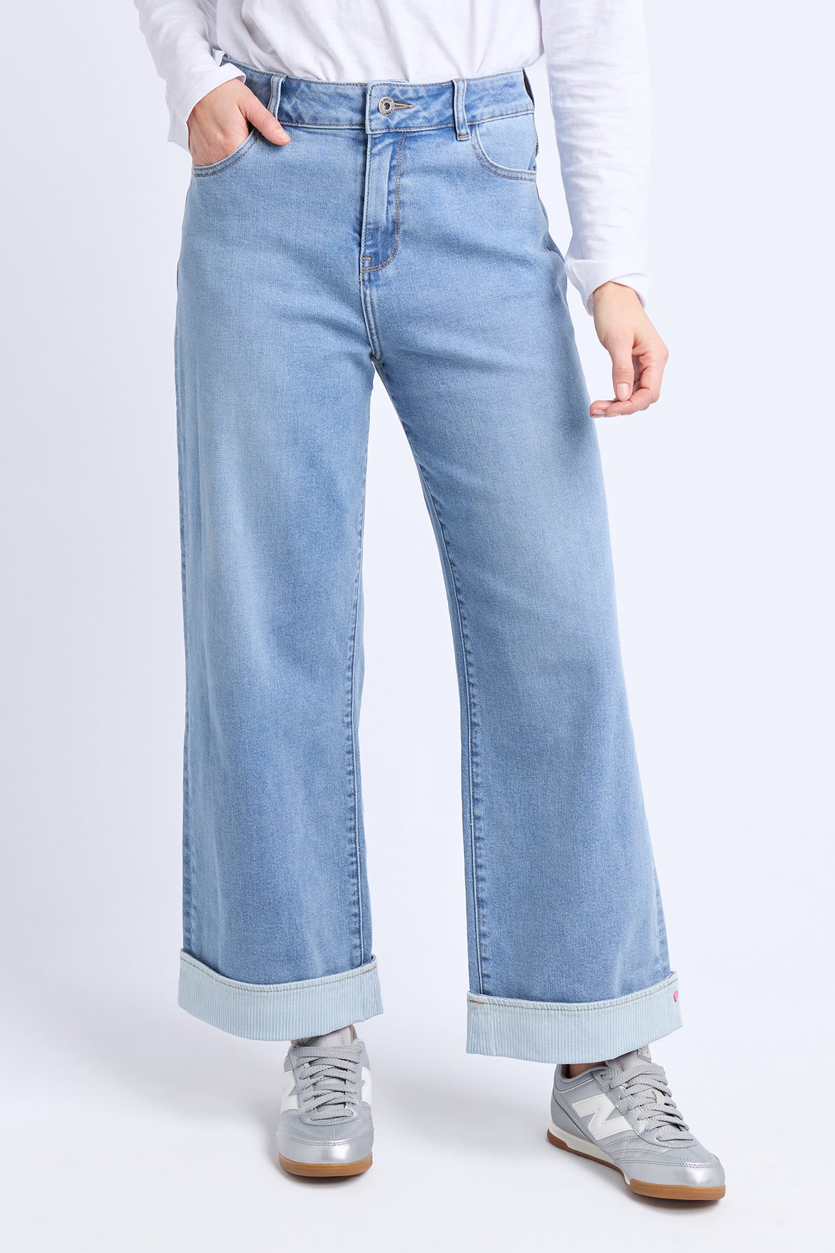 Deb Turn Up Jean Mid Blue Wash