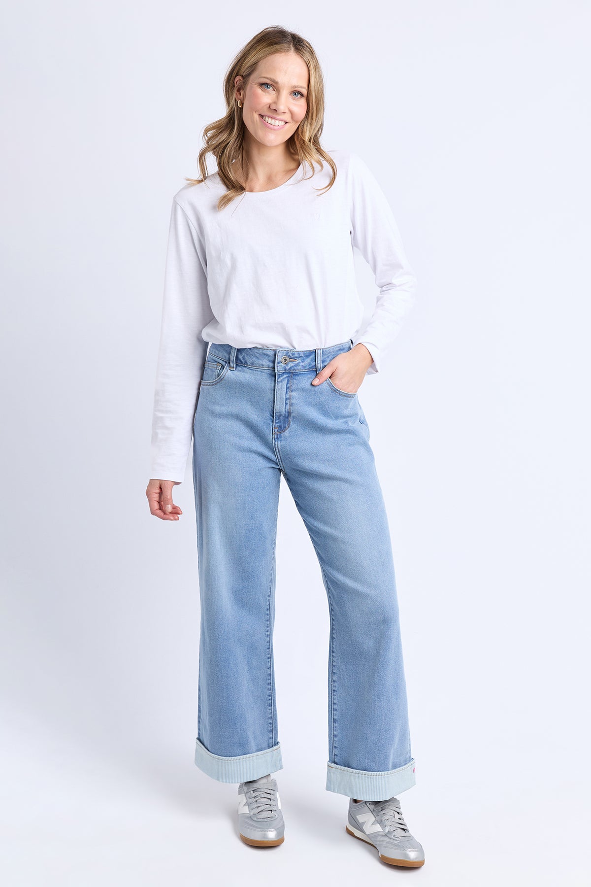 Deb Turn Up Jean Mid Blue Wash