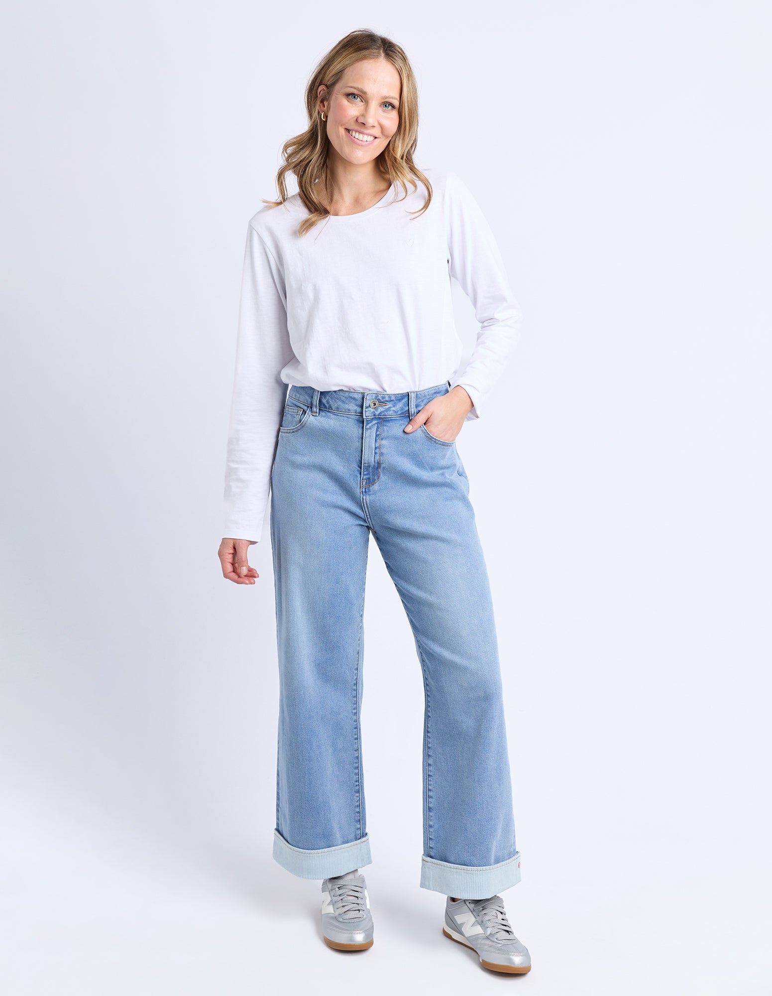 Deb Turn Up Jean Mid Blue Wash