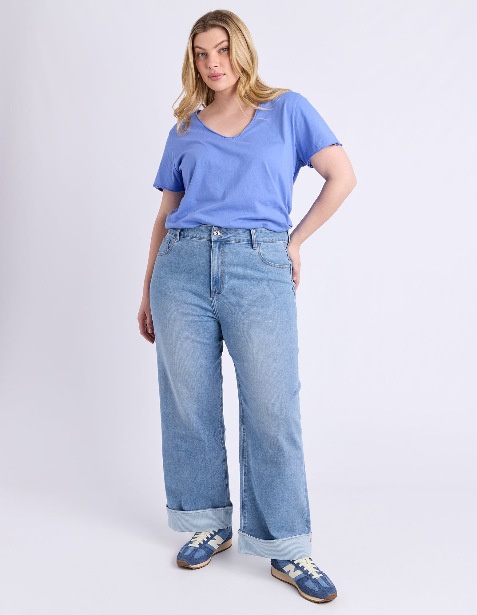 Deb Turn Up Jean Mid Blue Wash