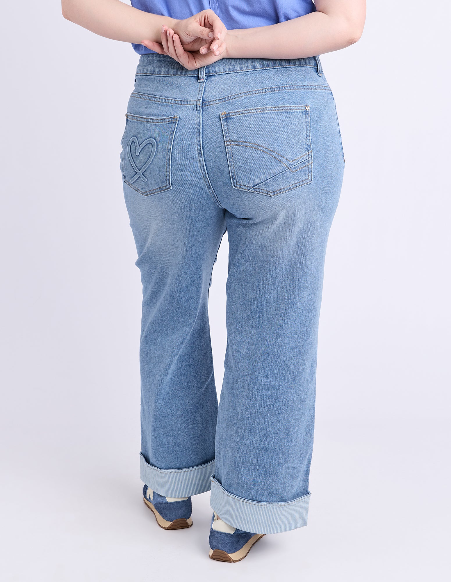Deb Turn Up Jean Mid Blue Wash