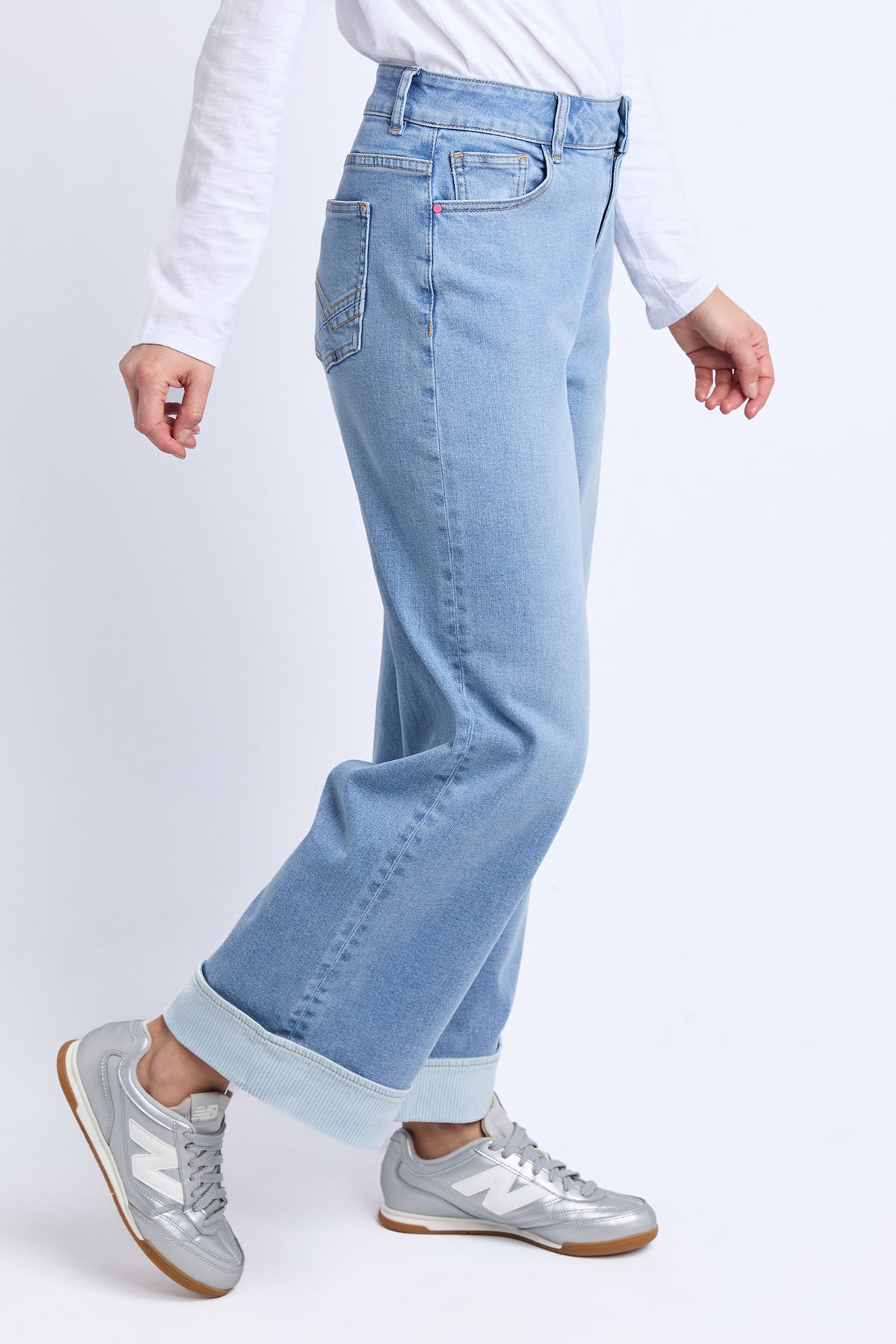 Deb Turn Up Jean Mid Blue Wash