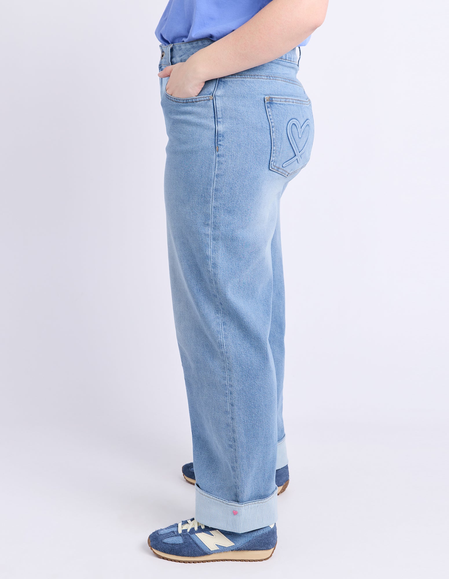 Deb Turn Up Jean Mid Blue Wash