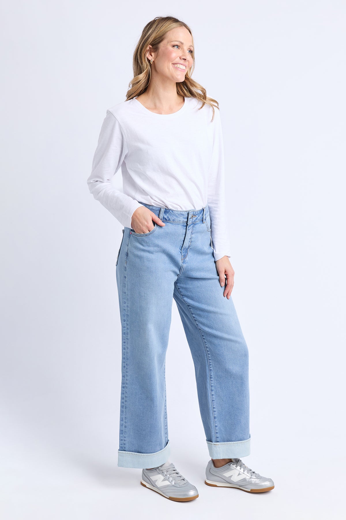 Deb Turn Up Jean Mid Blue Wash