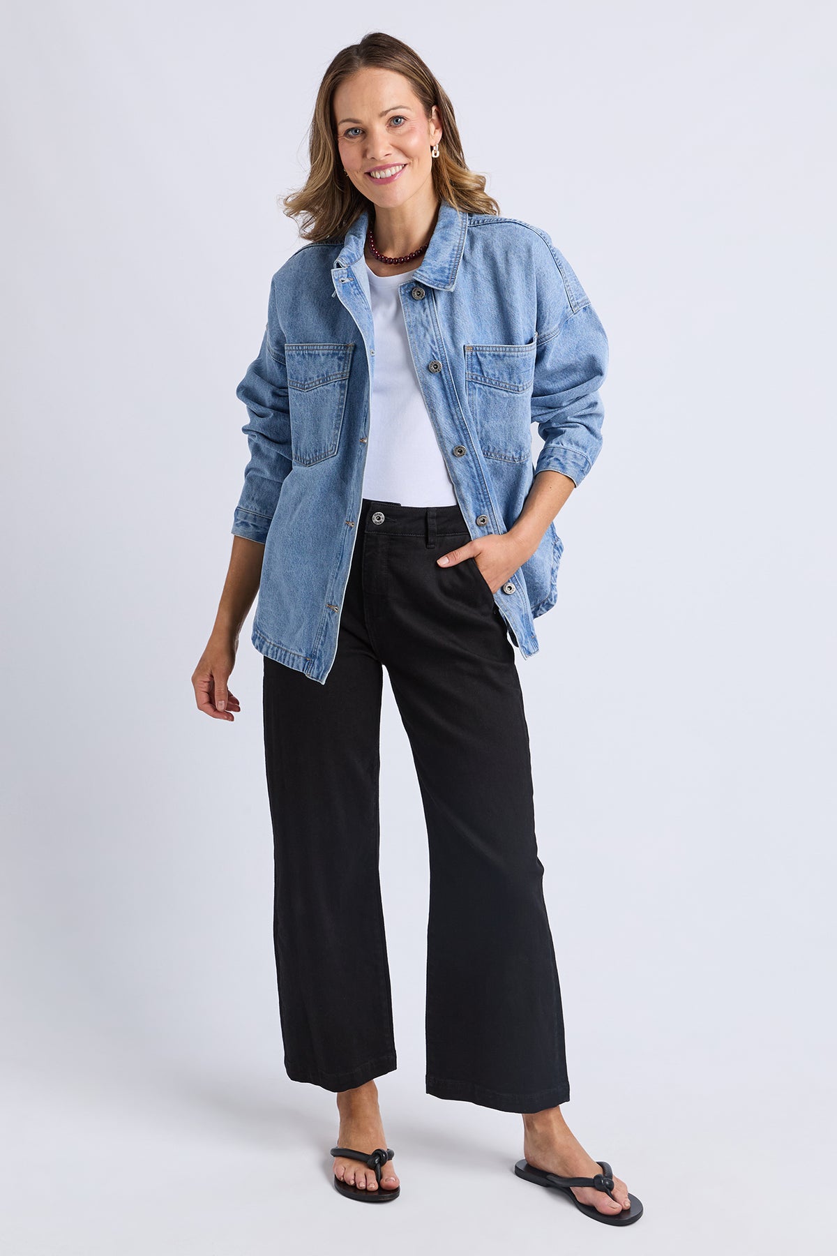 Laura Denim Shacket Light Blue