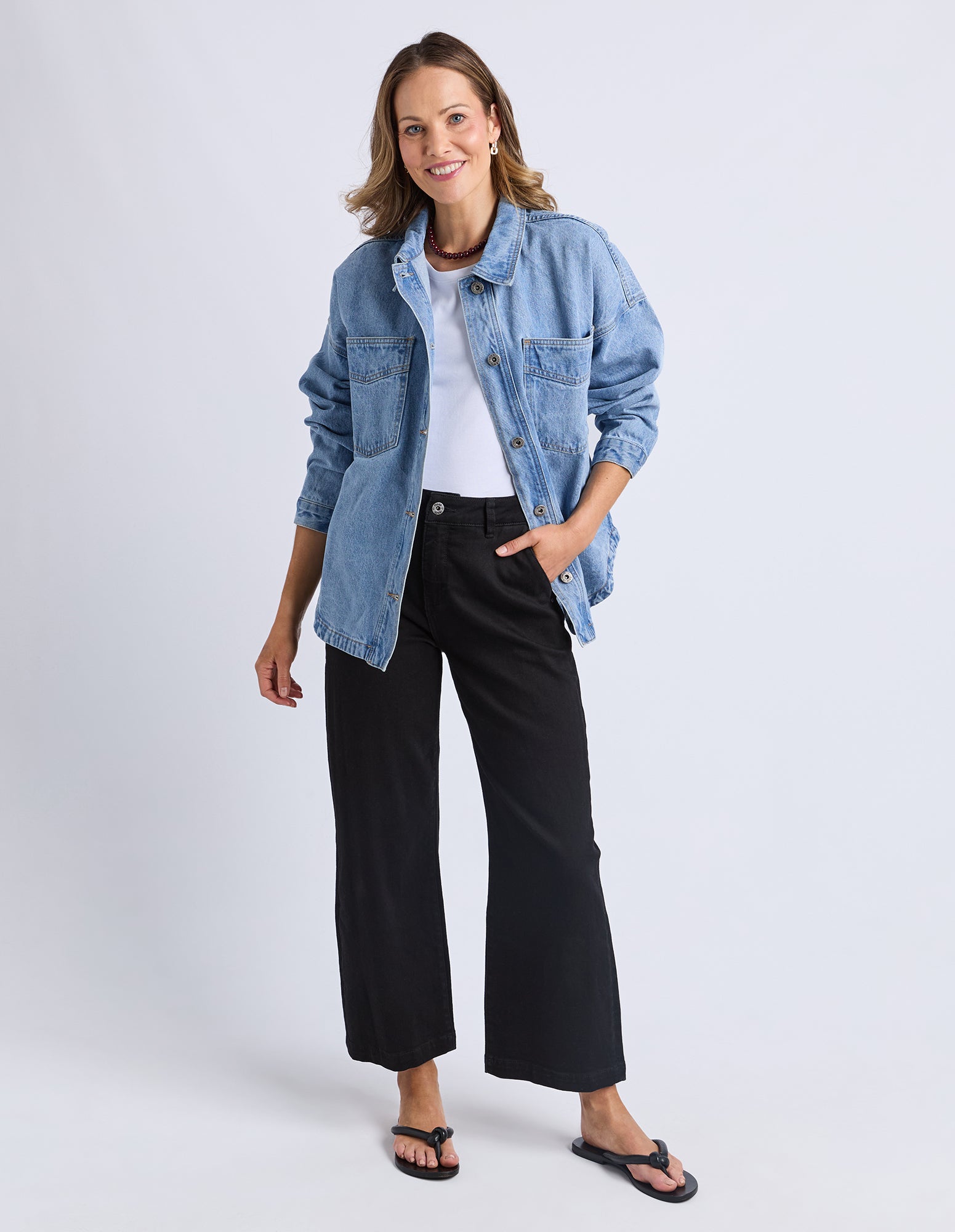 Laura Denim Shacket Light Blue