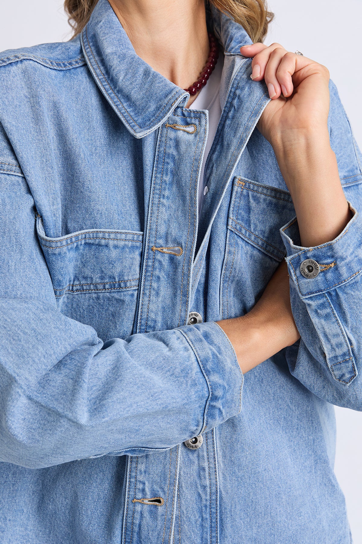 Laura Denim Shacket Light Blue