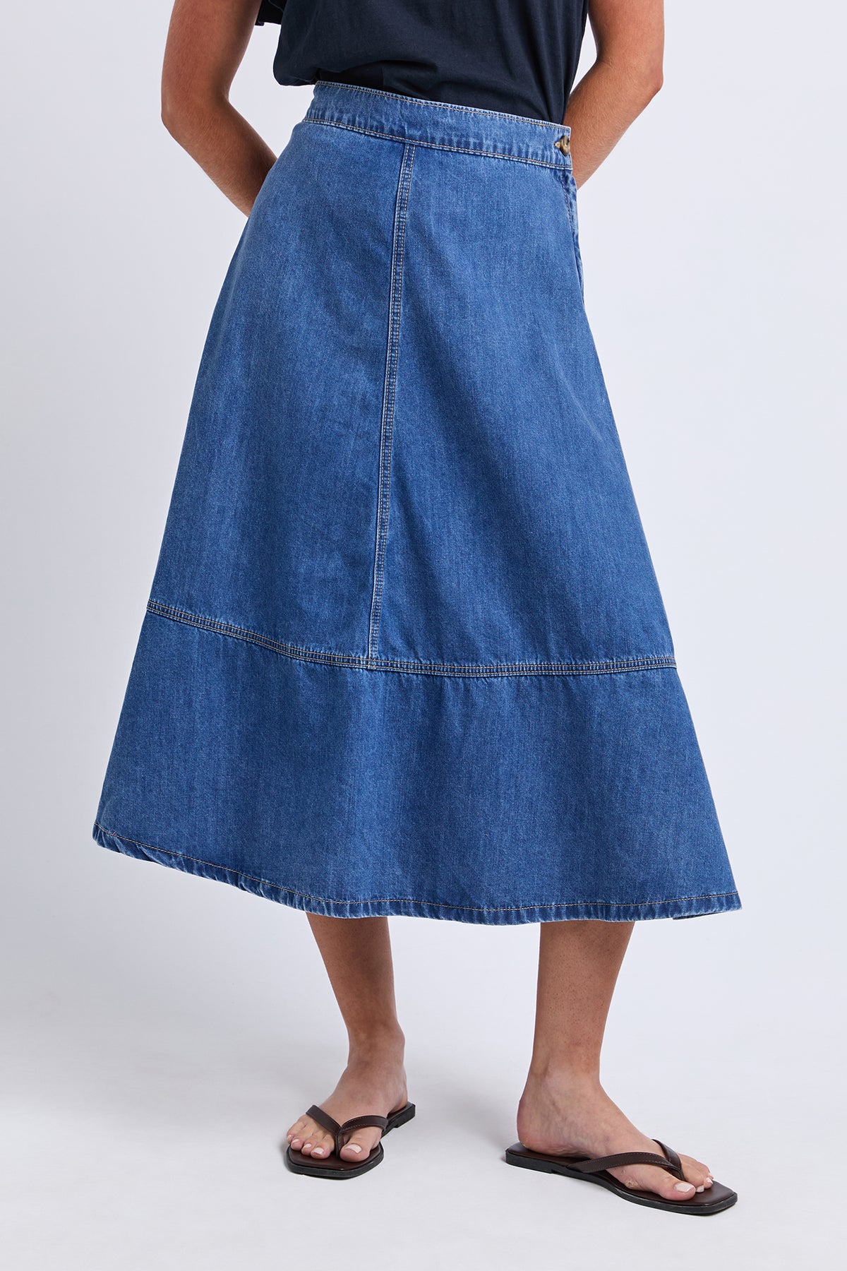 Estelle Denim Skirt Mid Blue Wash