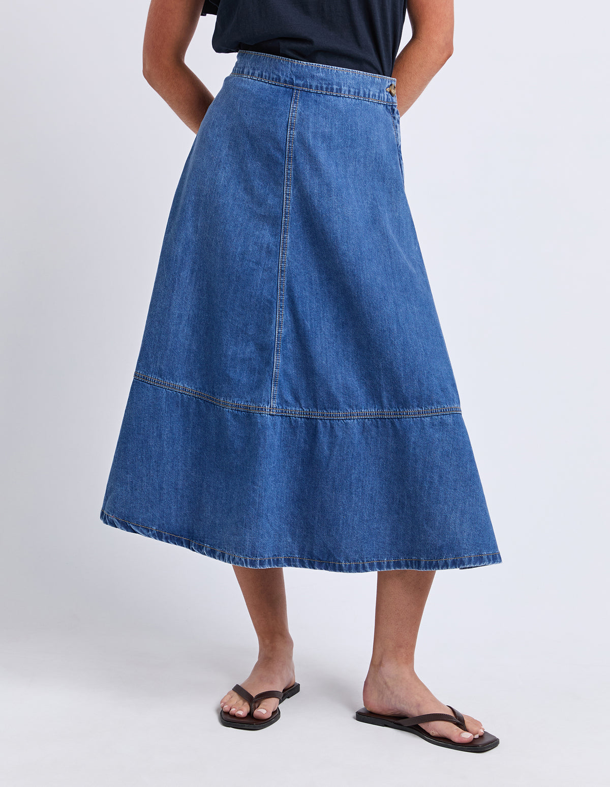 Estelle Denim Skirt Mid Blue Wash
