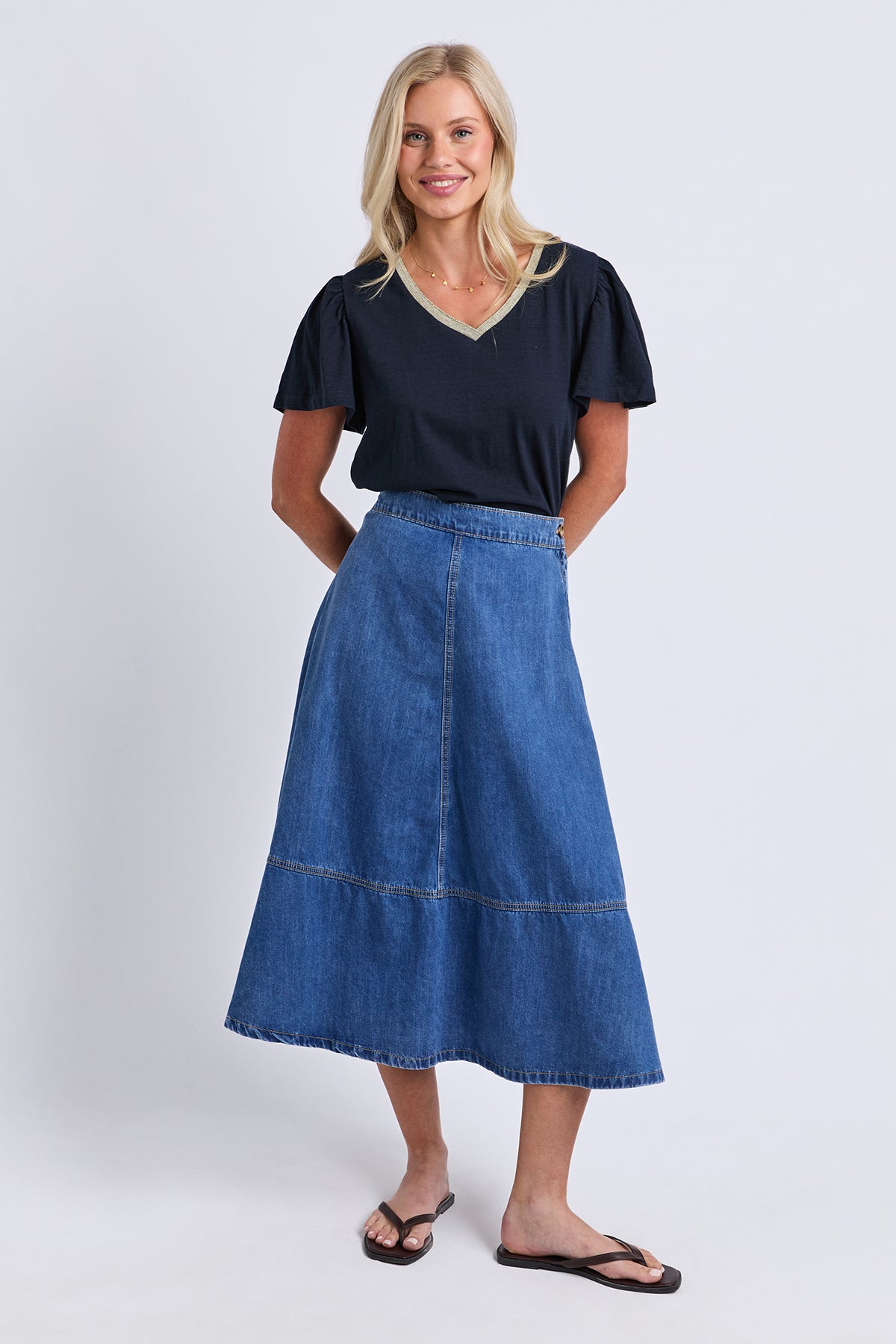Estelle Denim Skirt Mid Blue Wash