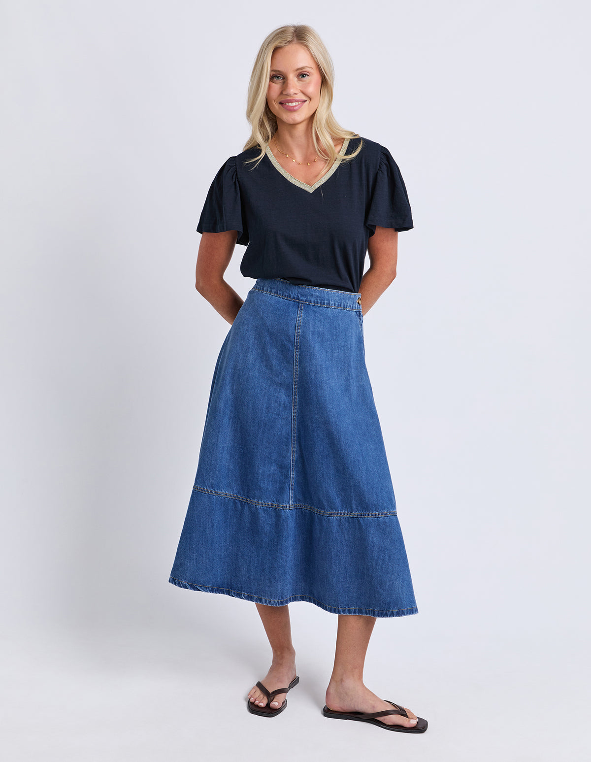 Estelle Denim Skirt Mid Blue Wash