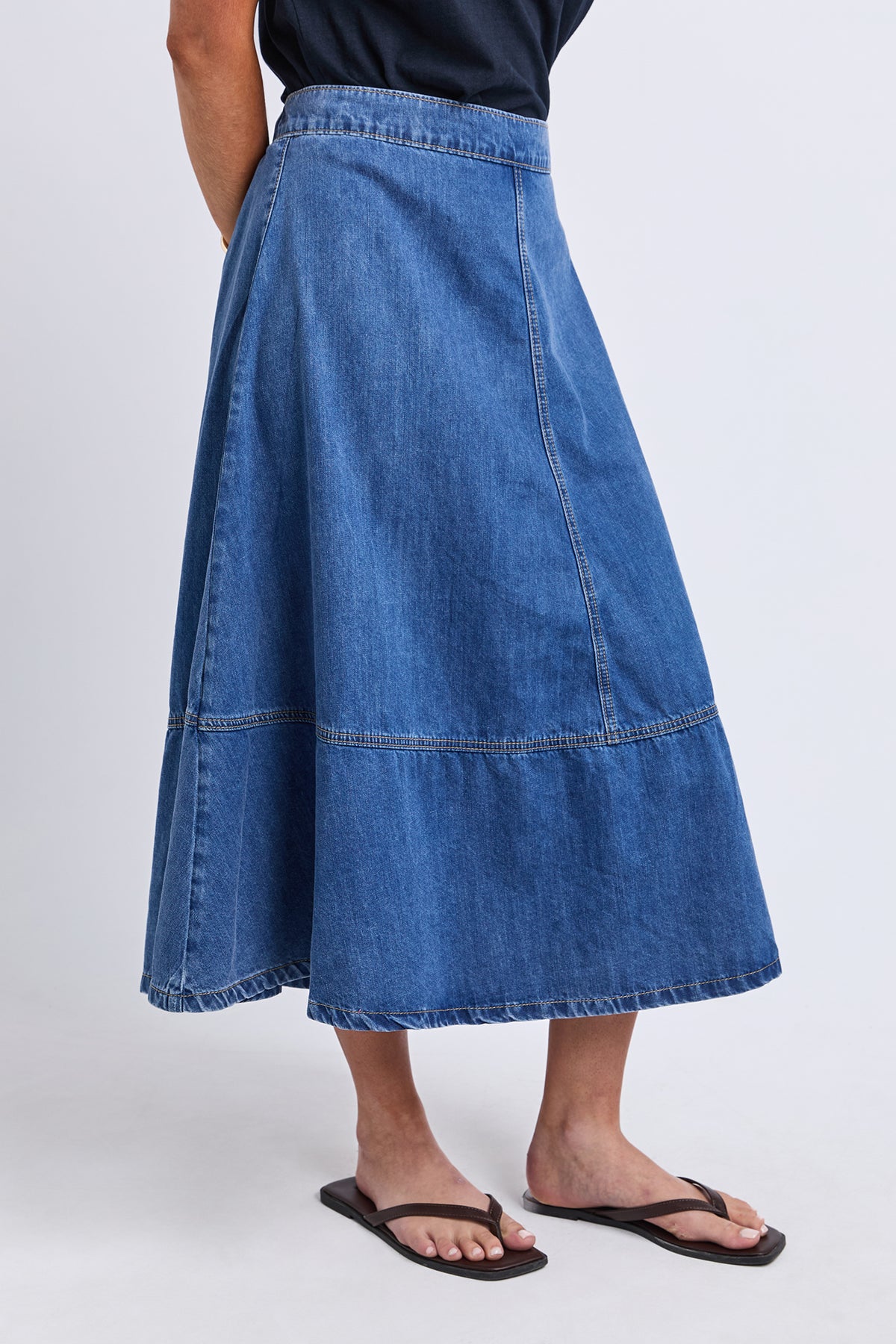 Estelle Denim Skirt Mid Blue Wash