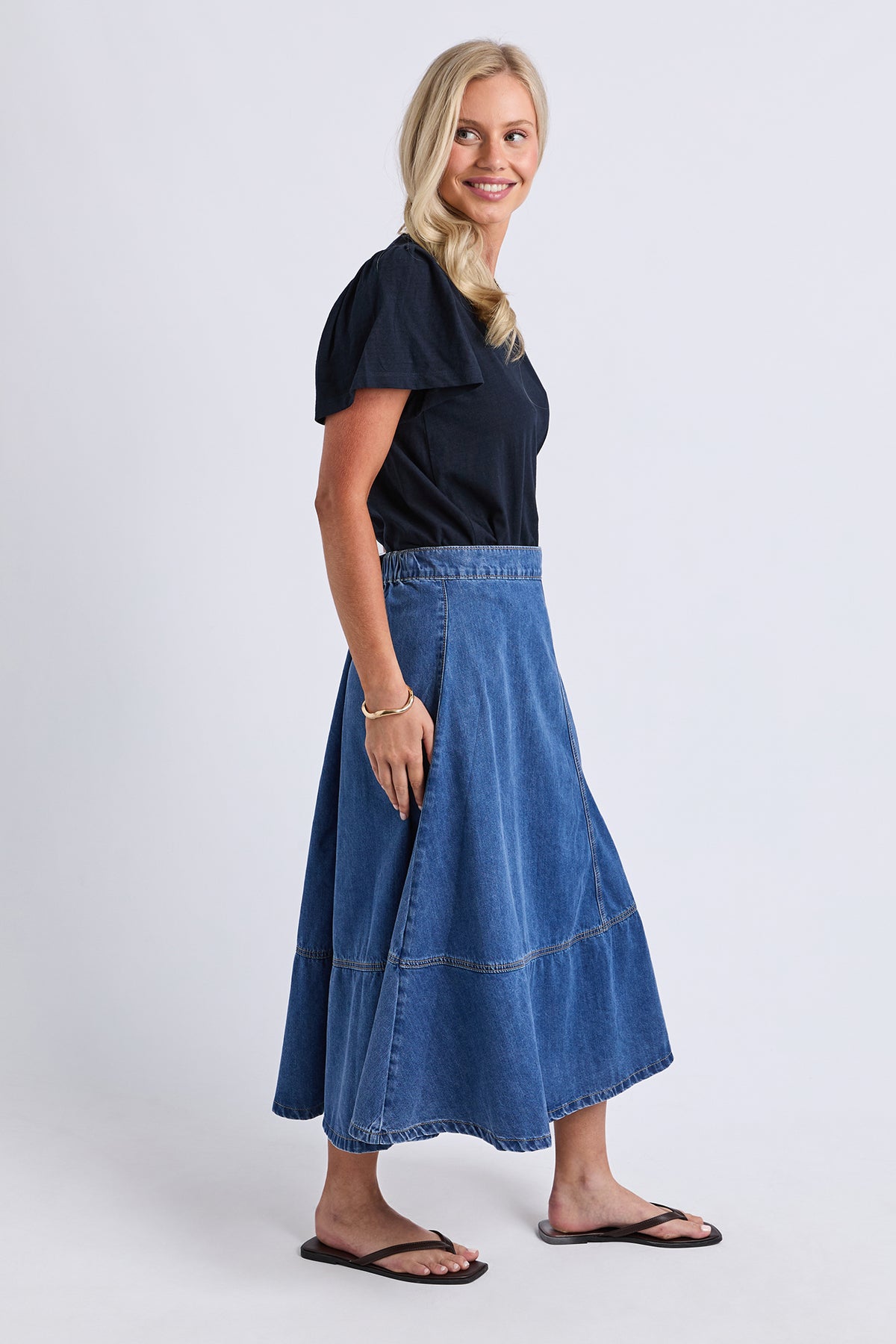Estelle Denim Skirt Mid Blue Wash