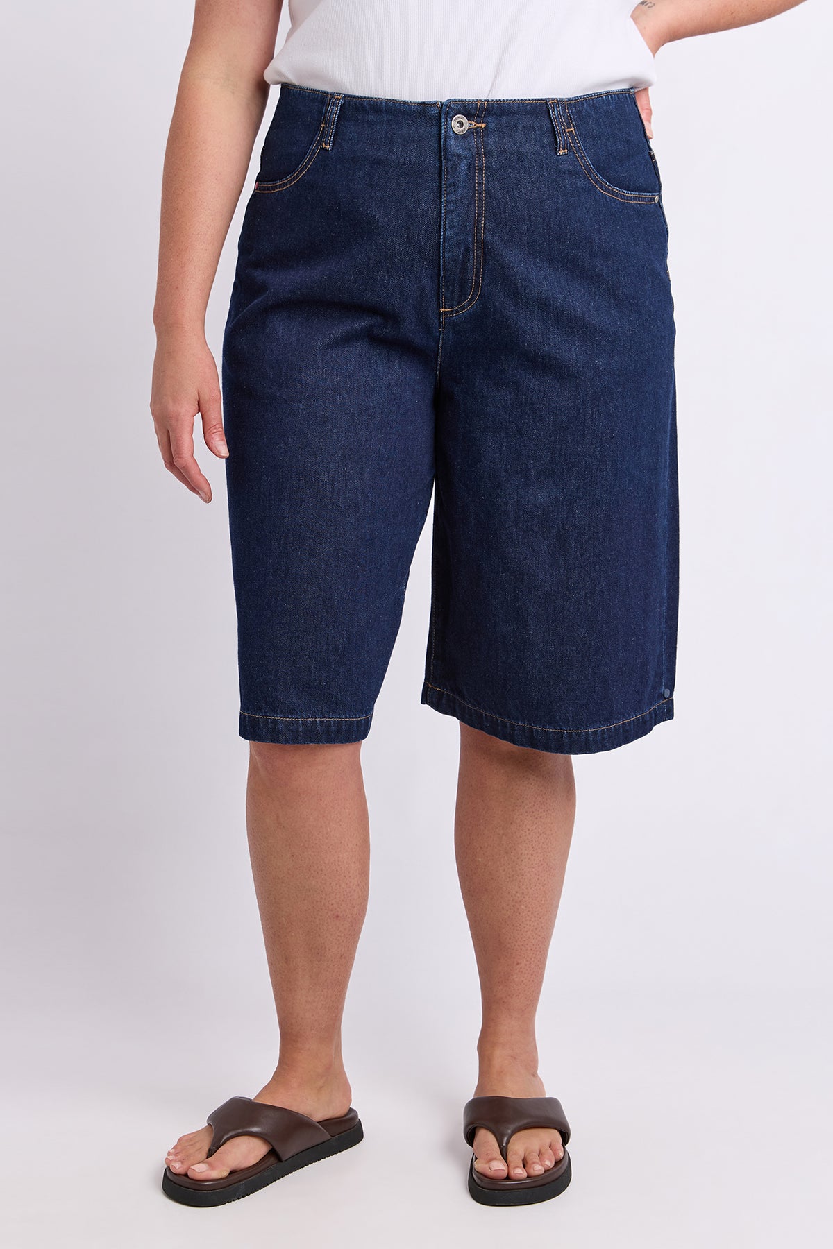 Faith Denim Short Dark Blue Wash