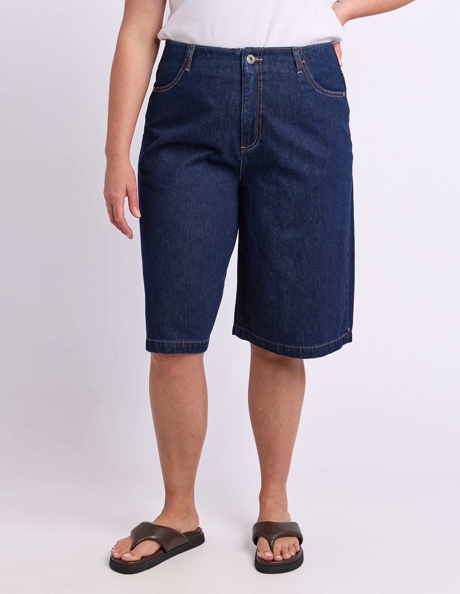 Faith Denim Short Dark Blue Wash