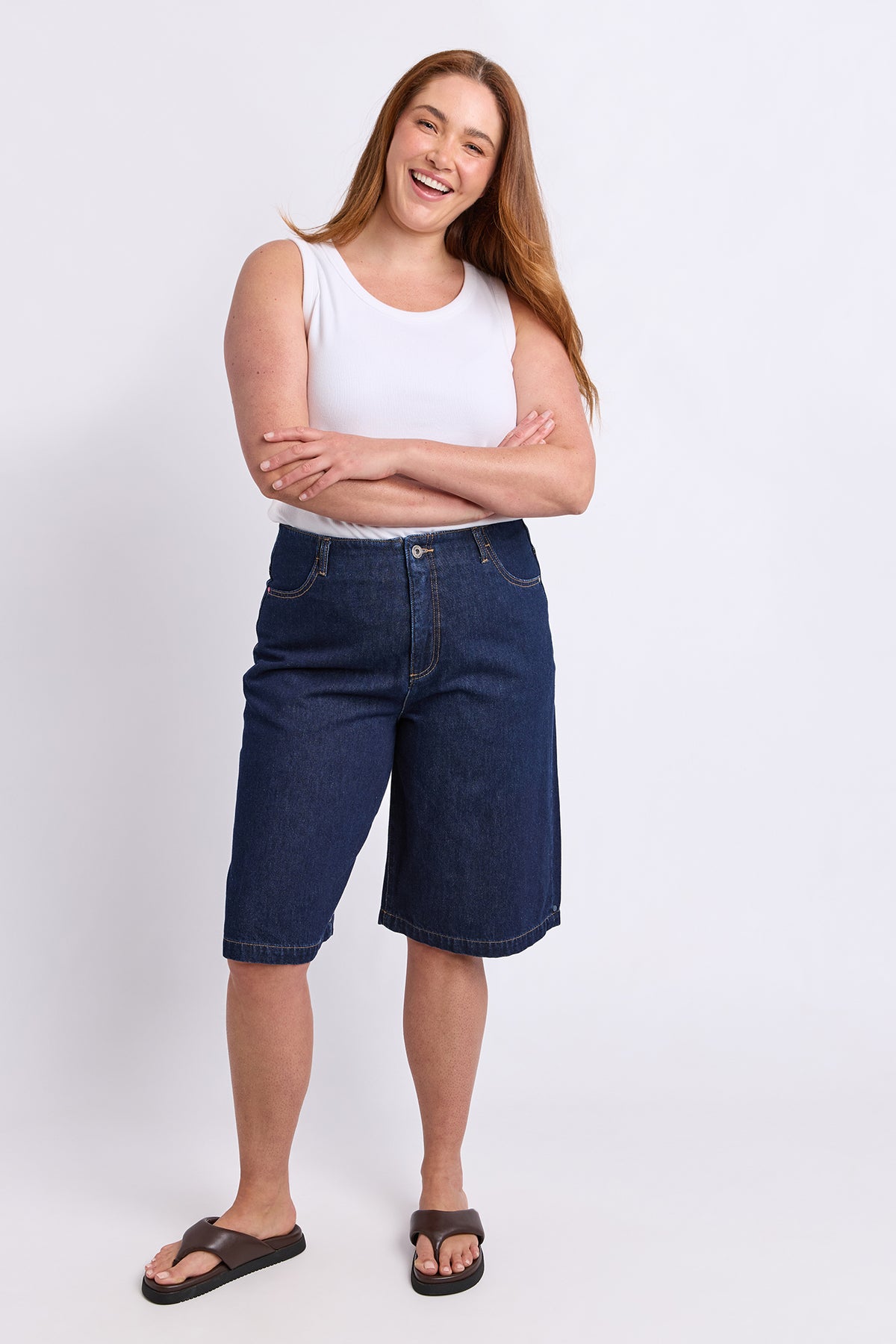 Faith Denim Short Dark Blue Wash