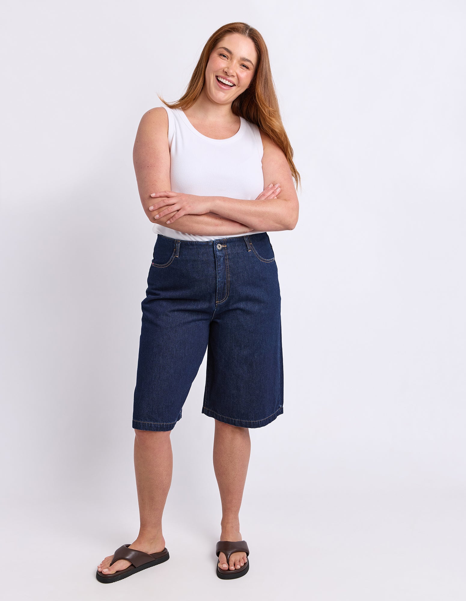 Faith Denim Short Dark Blue Wash