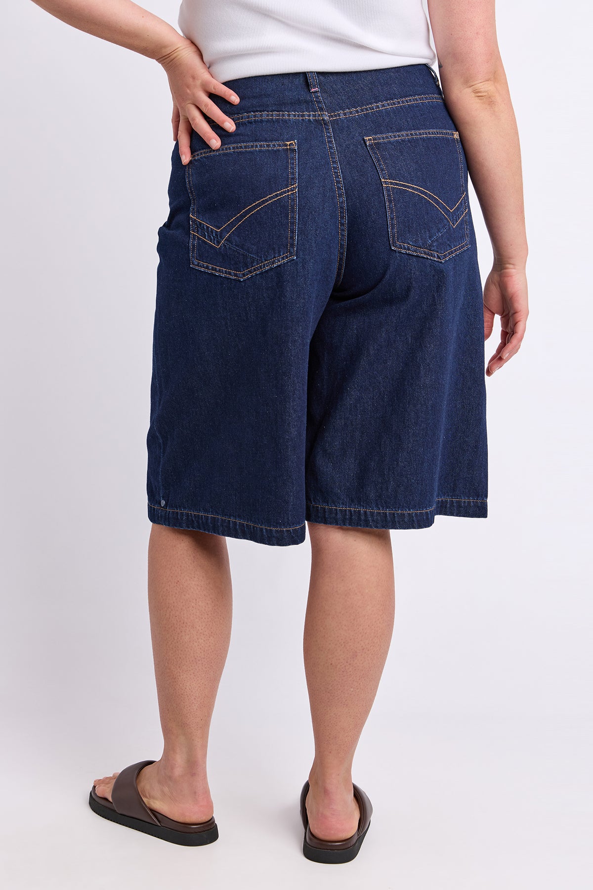 Faith Denim Short Dark Blue Wash