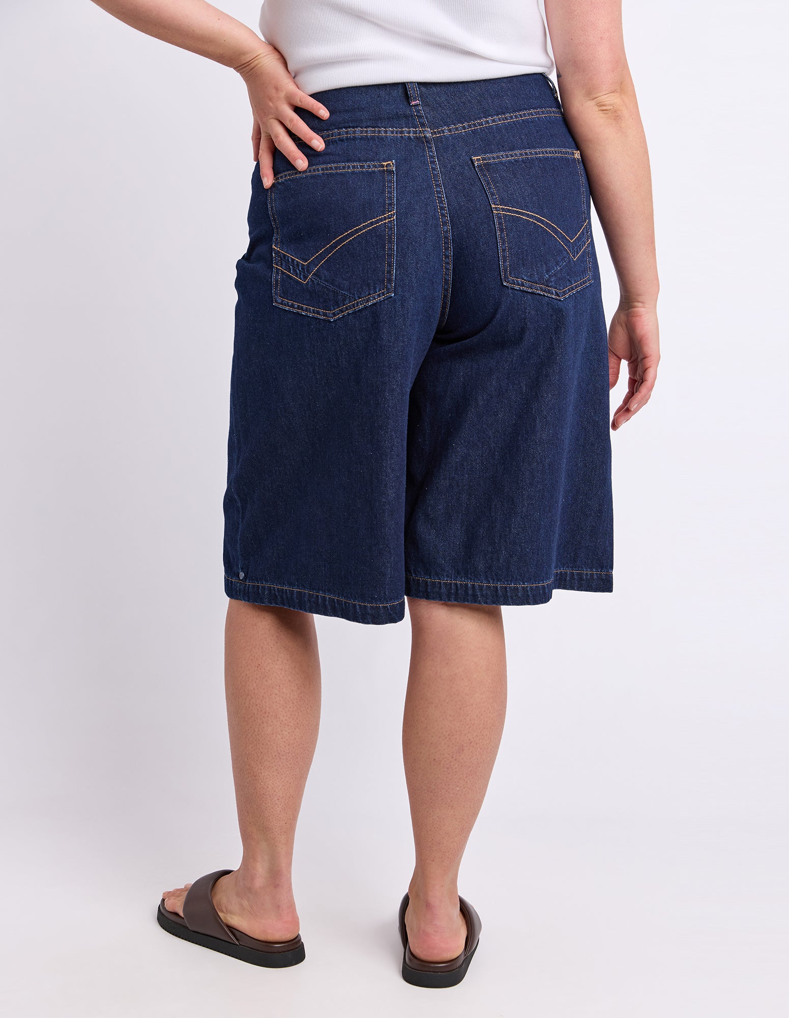 Faith Denim Short Dark Blue Wash
