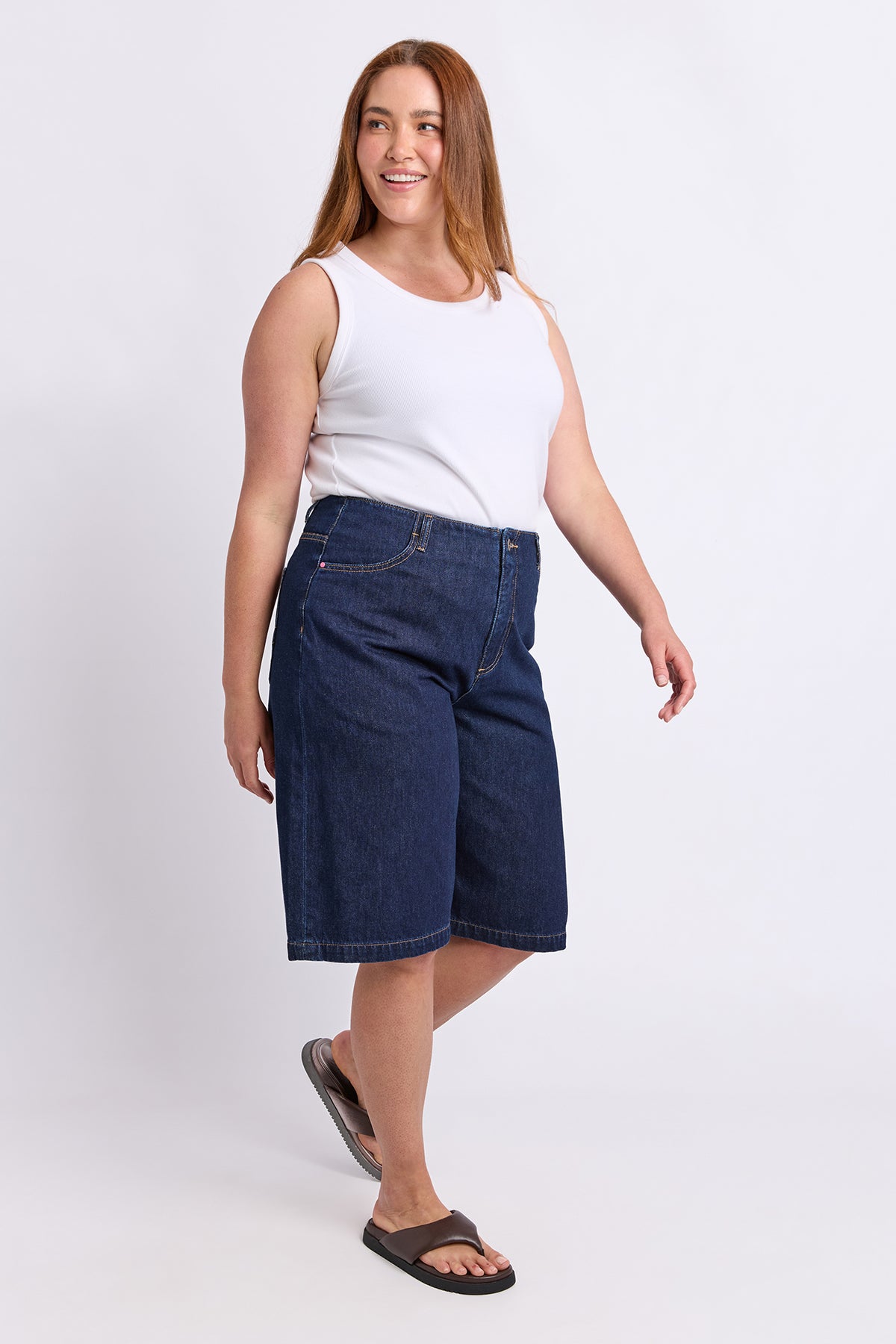 Faith Denim Short Dark Blue Wash
