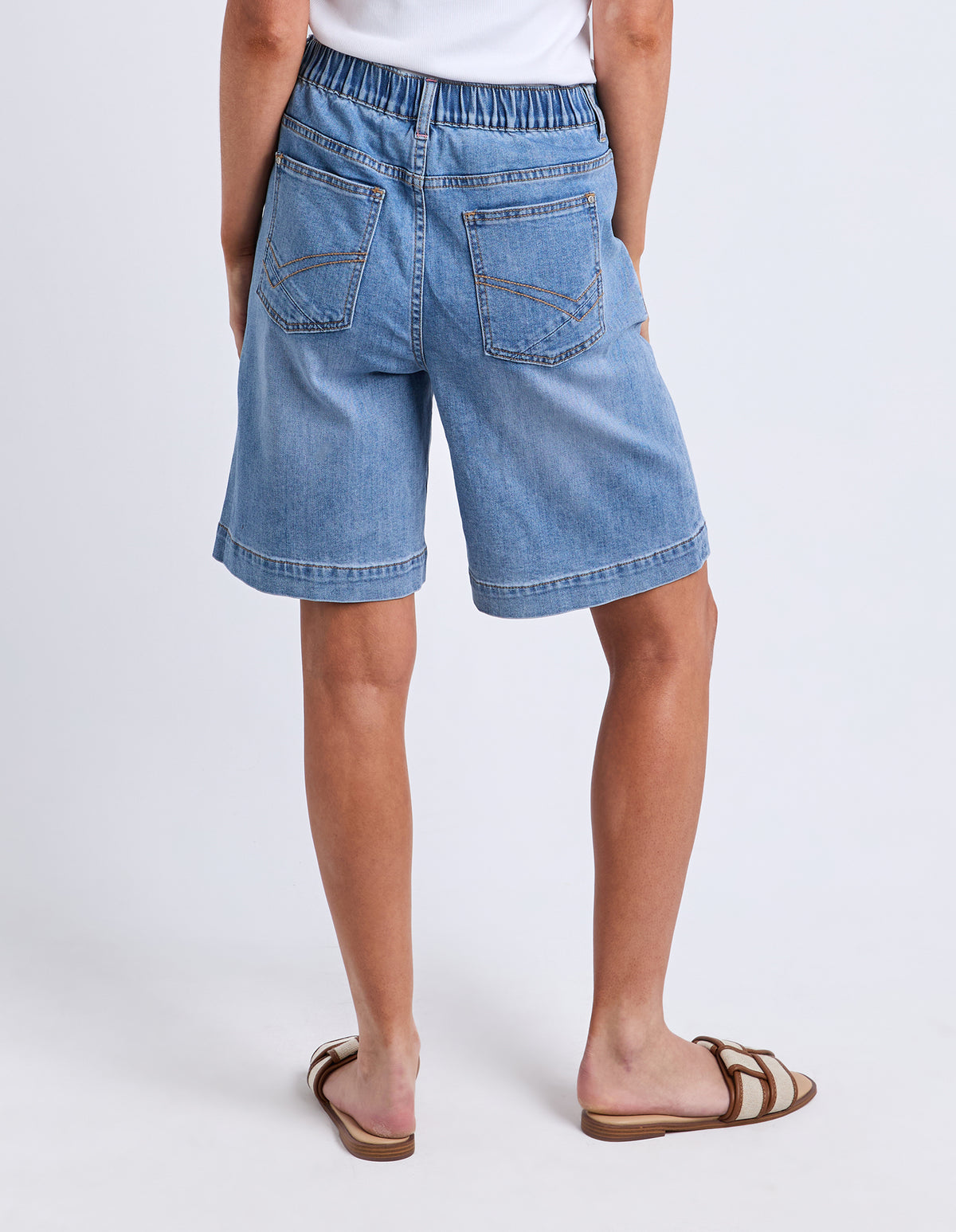 Birdie Long Denim Short Light Blue Wash
