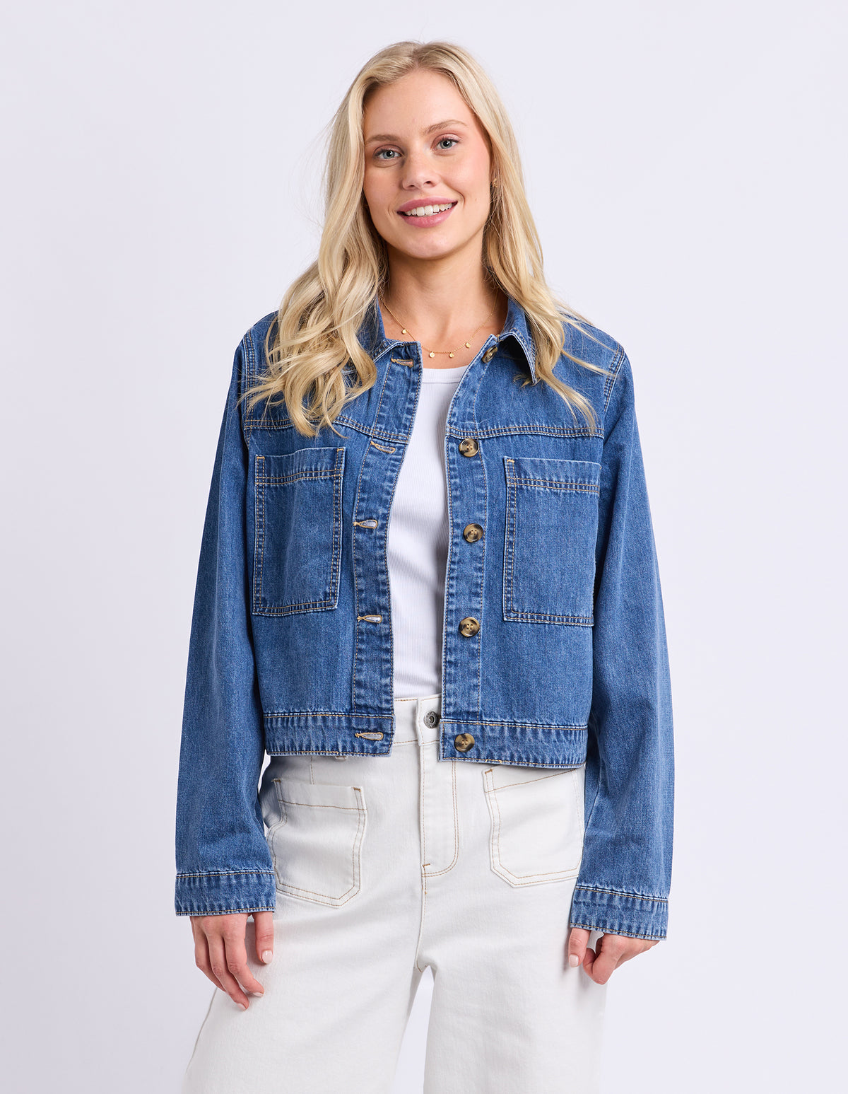 Essie Denim Jacket Mid Blue Wash