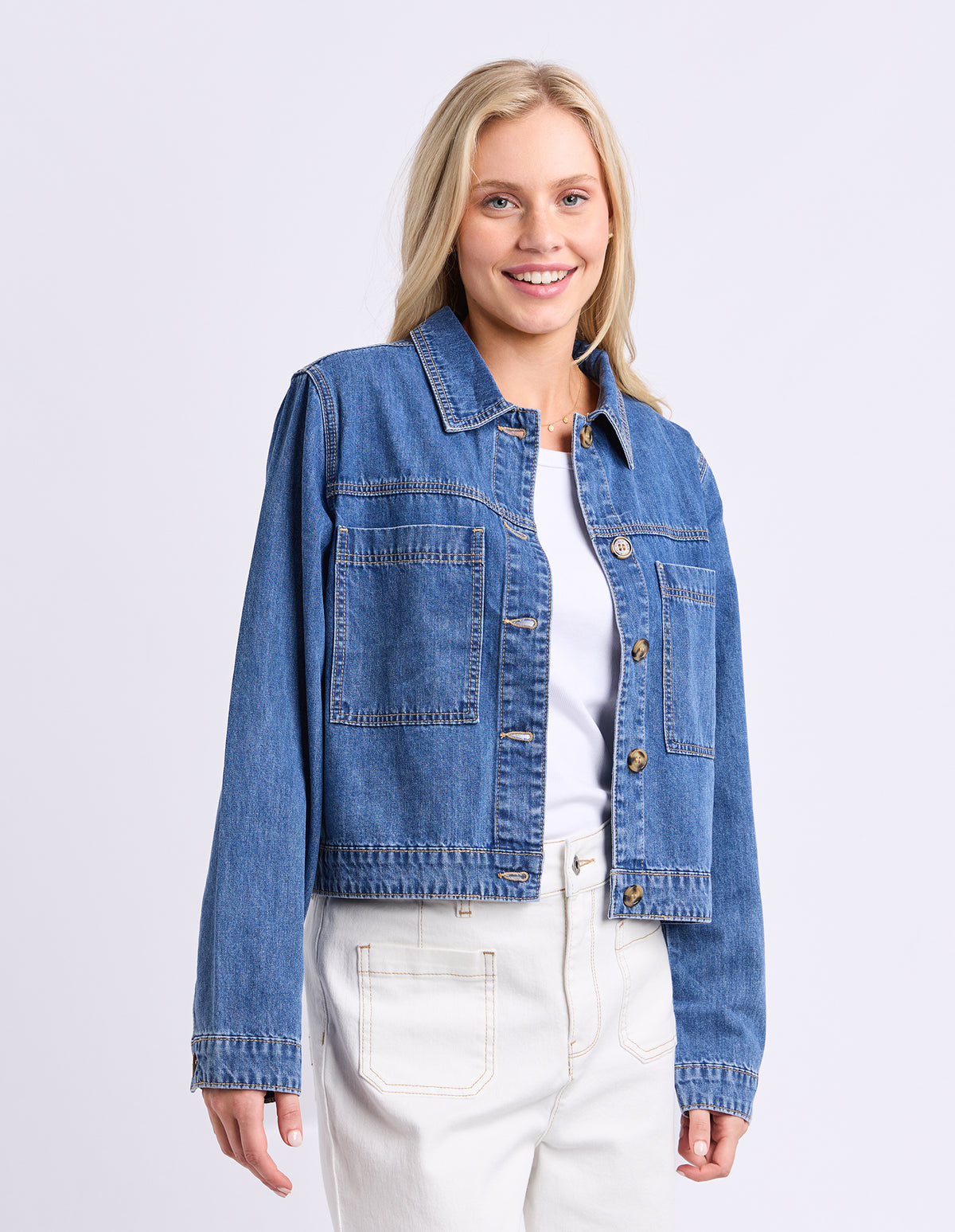 Essie Denim Jacket Mid Blue Wash