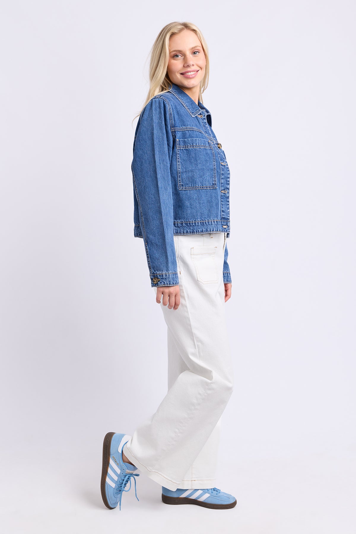 Essie Denim Jacket Mid Blue Wash