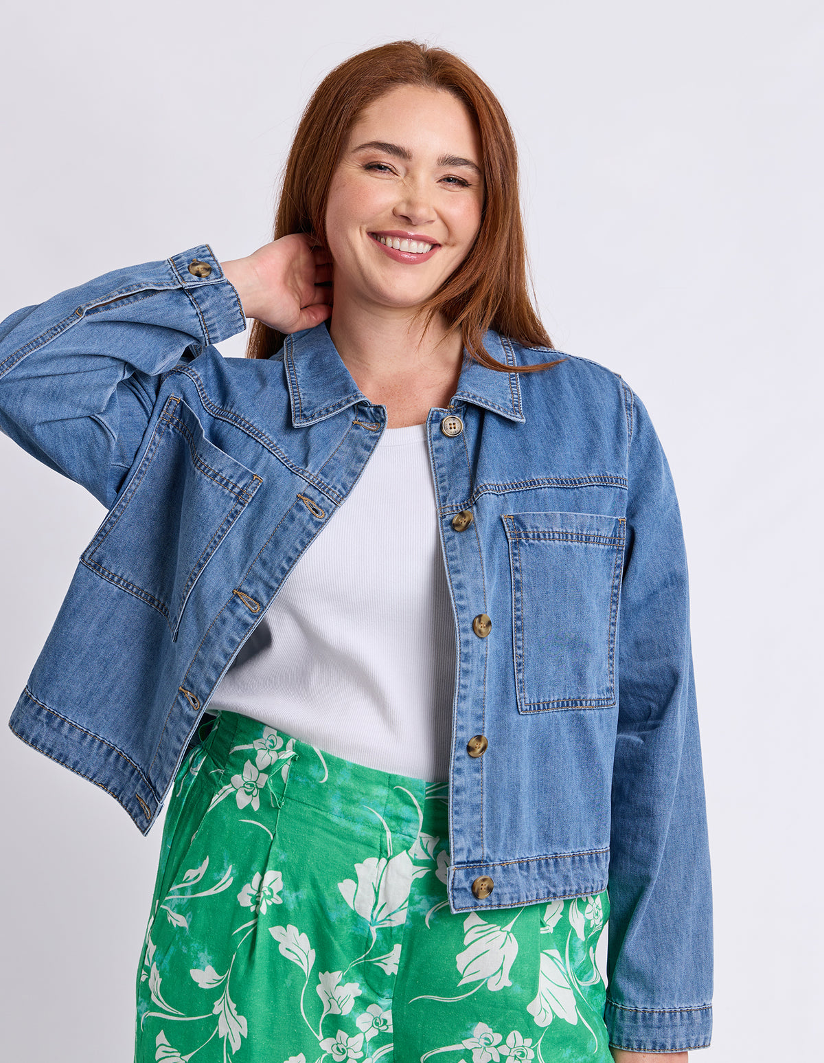 Essie Denim Jacket Mid Blue Wash